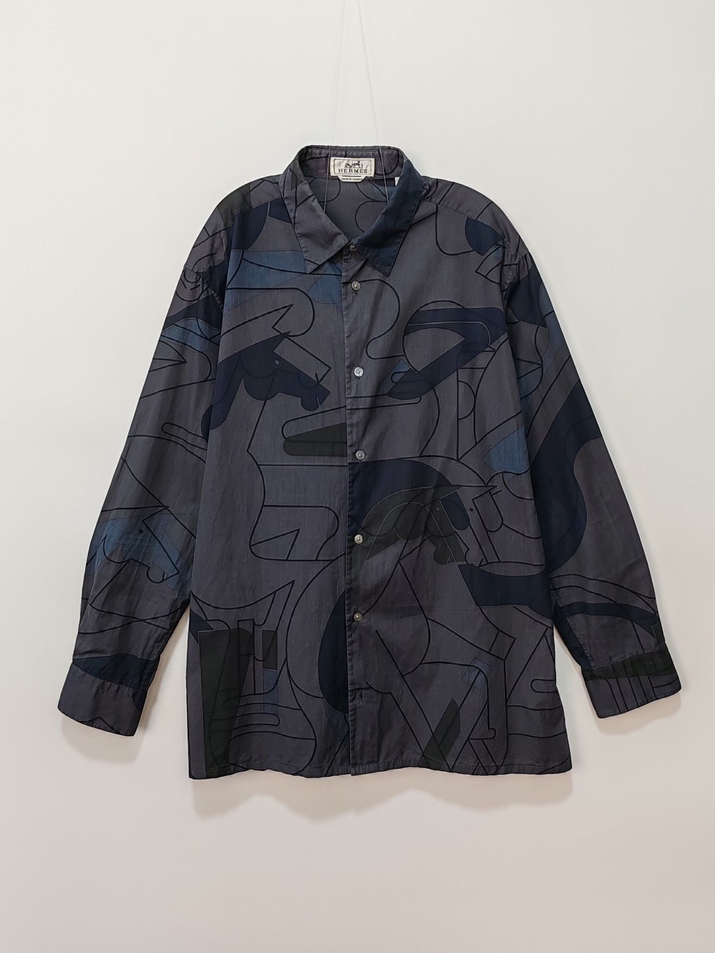 Hermes Hermes Jacquard Printed Long Sleeve Shirt Size L Size US L / EU 52-54 / 3 - 2 Thumbnail