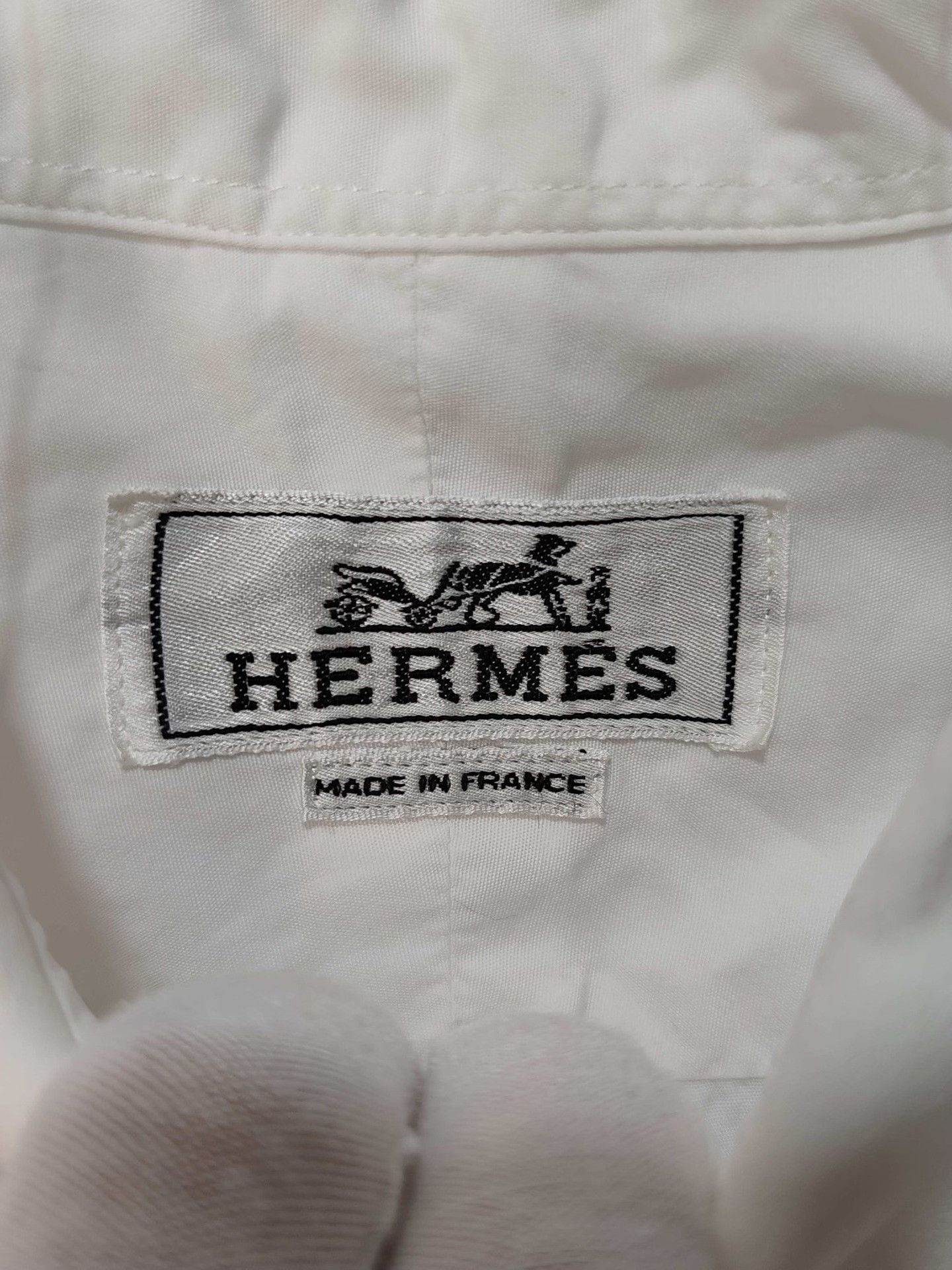 Hermes Hermes White Cotton Button Up Shirt Size S Size US S / EU 44-46 / 1 - 4 Thumbnail