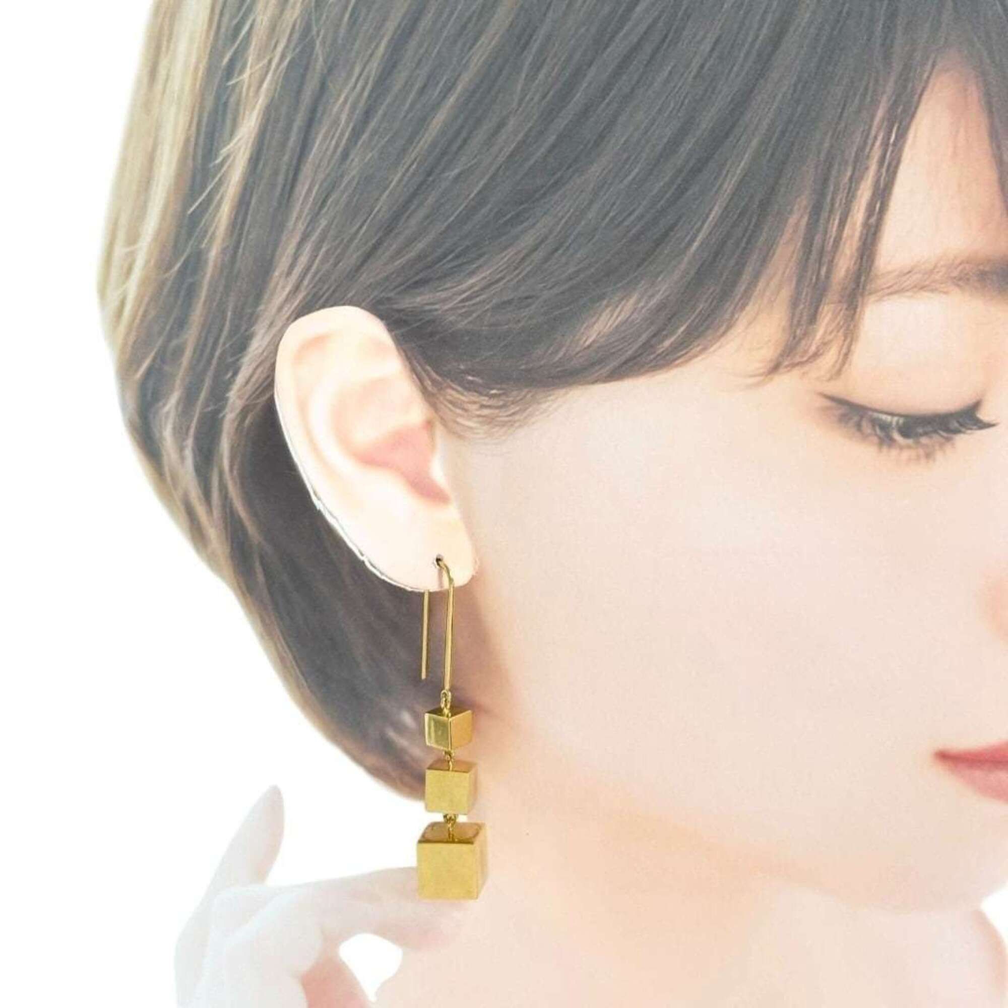 Celine Celine Women's Hook Drop Earrings Cube Square Phoebe Size ONE SIZE - 10 Thumbnail