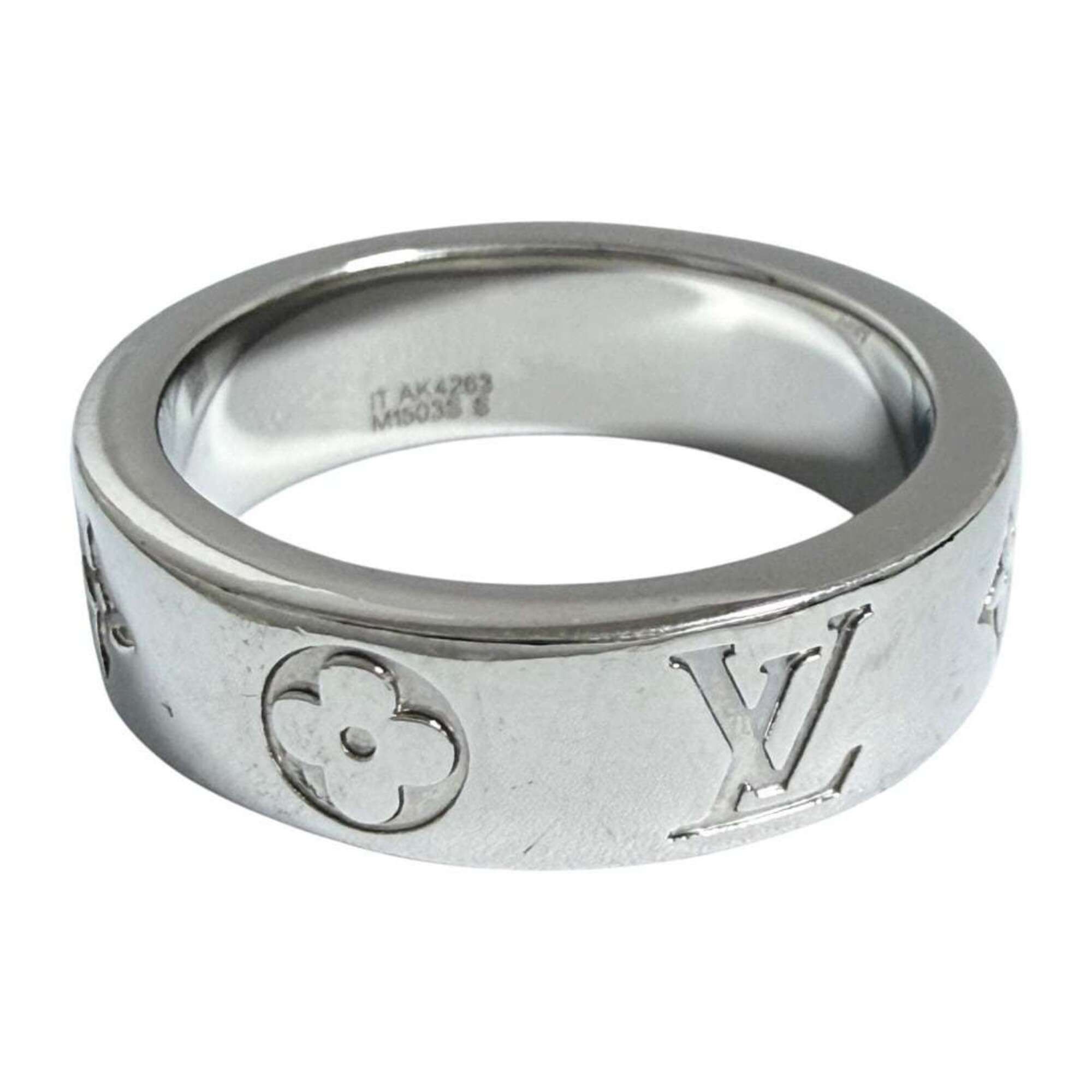 Louis Vuitton Louis Vuitton Men's Mosaic Thin Ring, Size 17 (S), Silver Size ONE SIZE - 8 Thumbnail