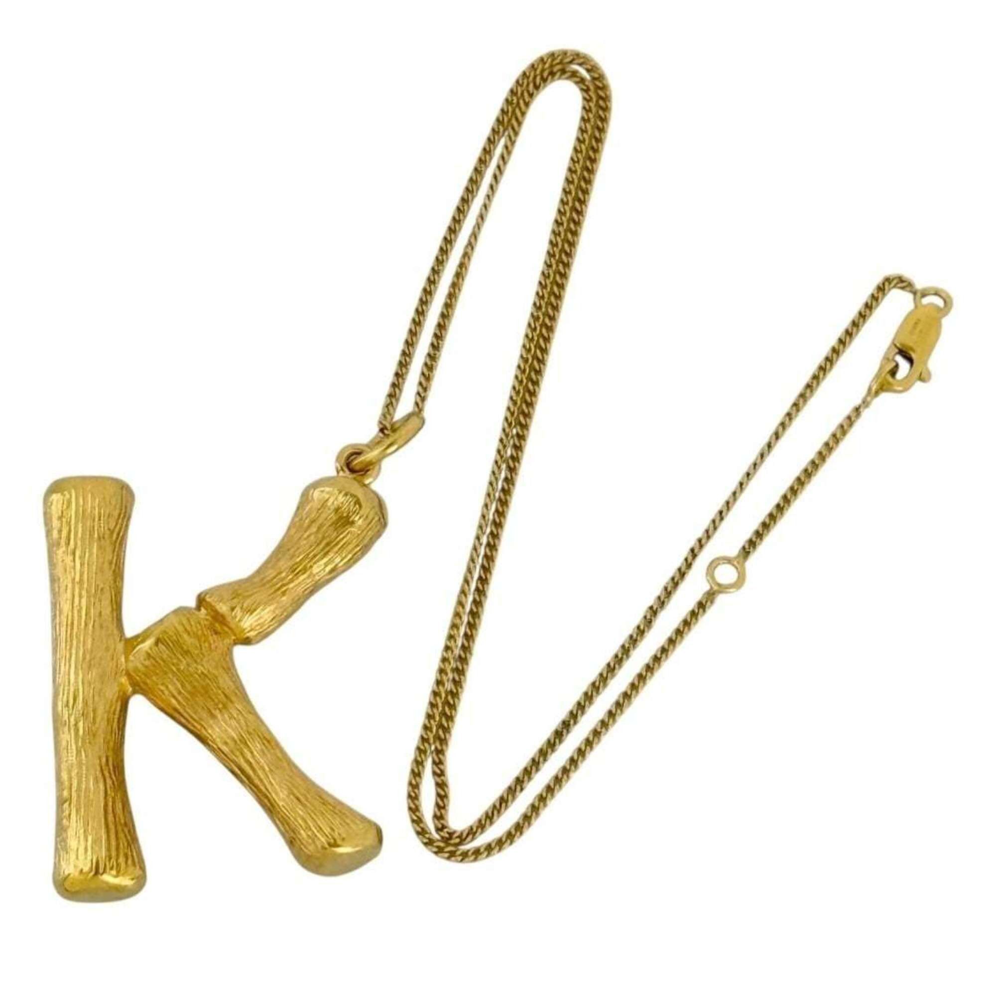 Celine Celine Alphabet Charm Pendant Necklace, Initial K, Large Size Size ONE SIZE - 2 Thumbnail