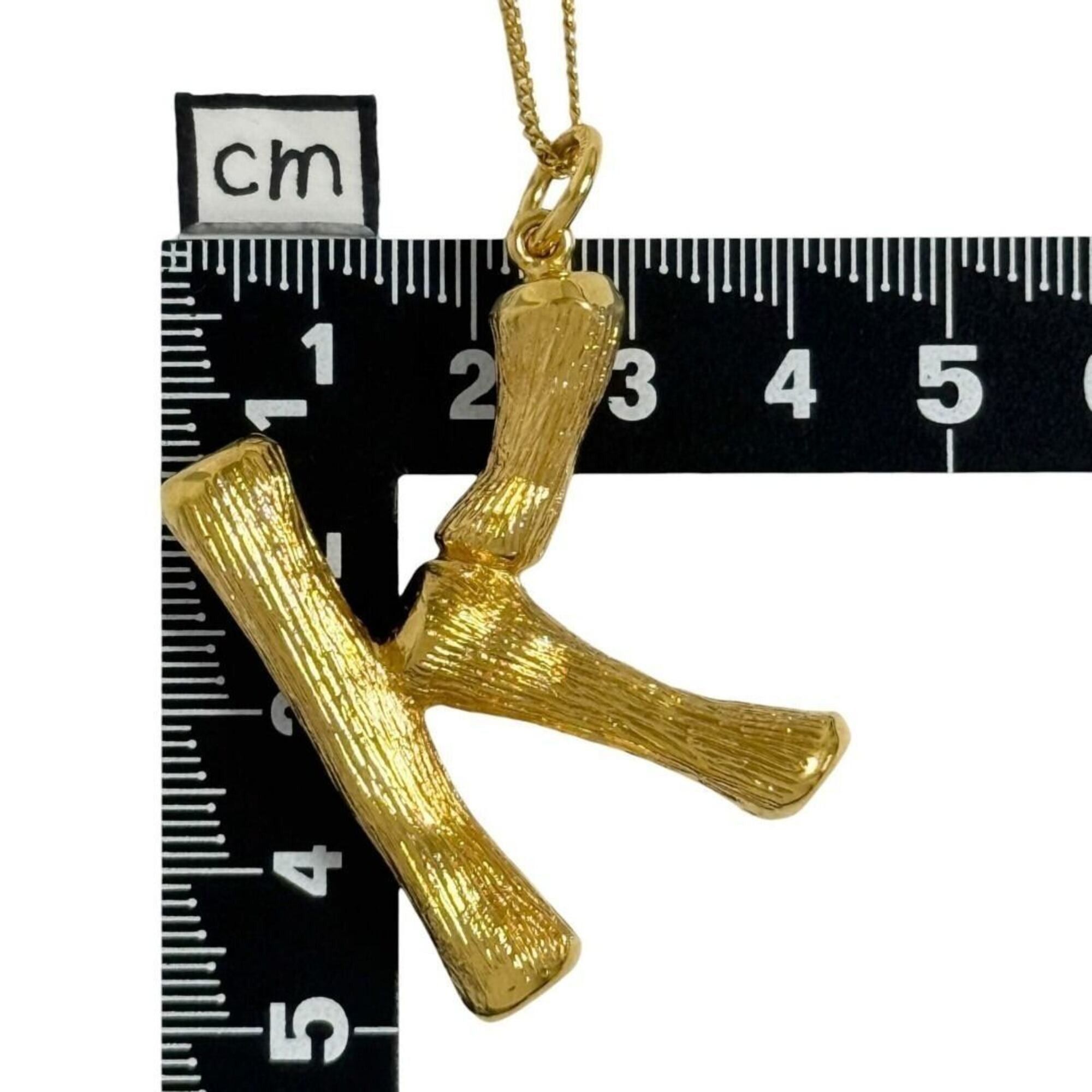 Celine Celine Alphabet Charm Pendant Necklace, Initial K, Large Size Size ONE SIZE - 9 Thumbnail