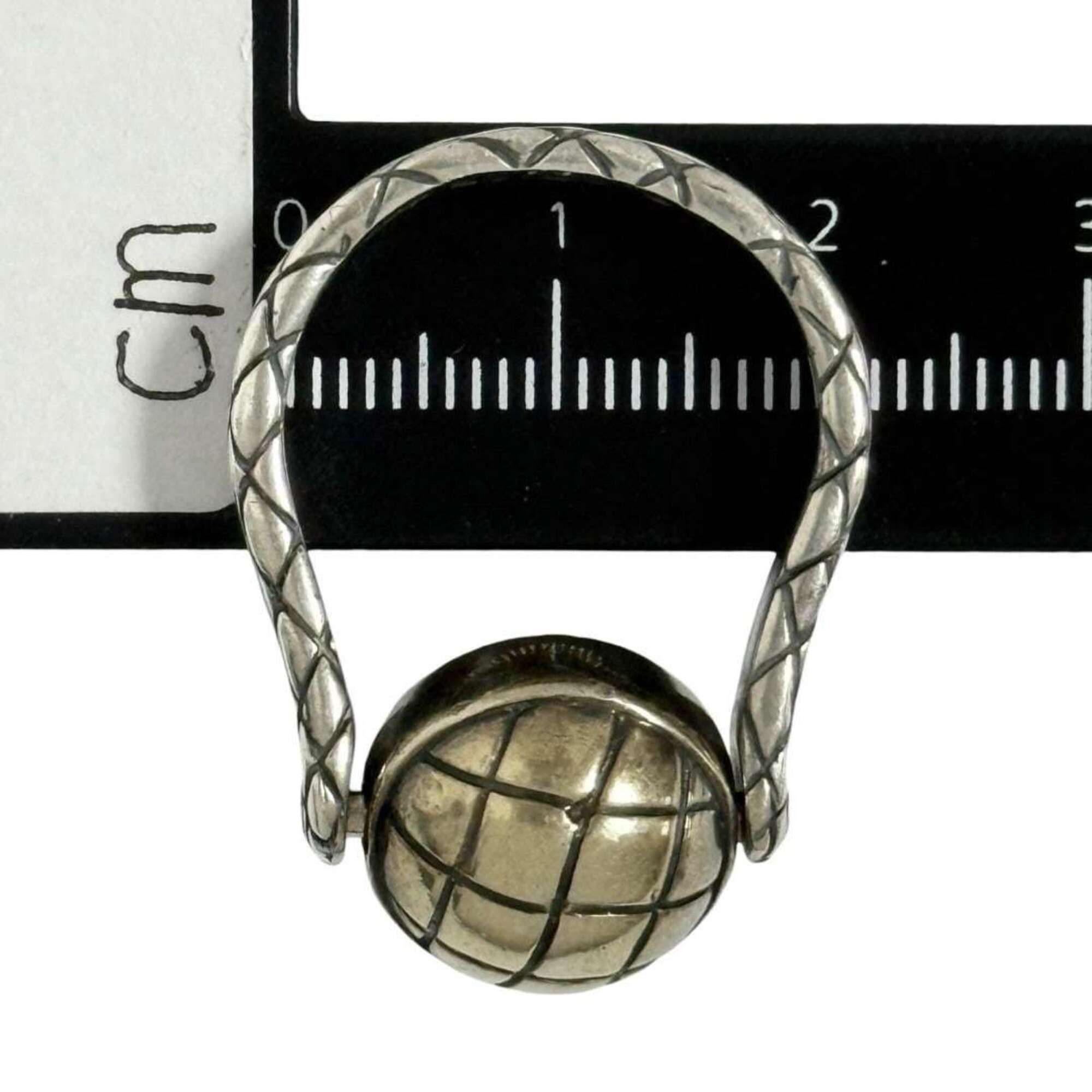 Bottega Veneta Bottega Veneta Men's Intrecciato Ball Ring, Size 20, Silver Size ONE SIZE - 9 Thumbnail