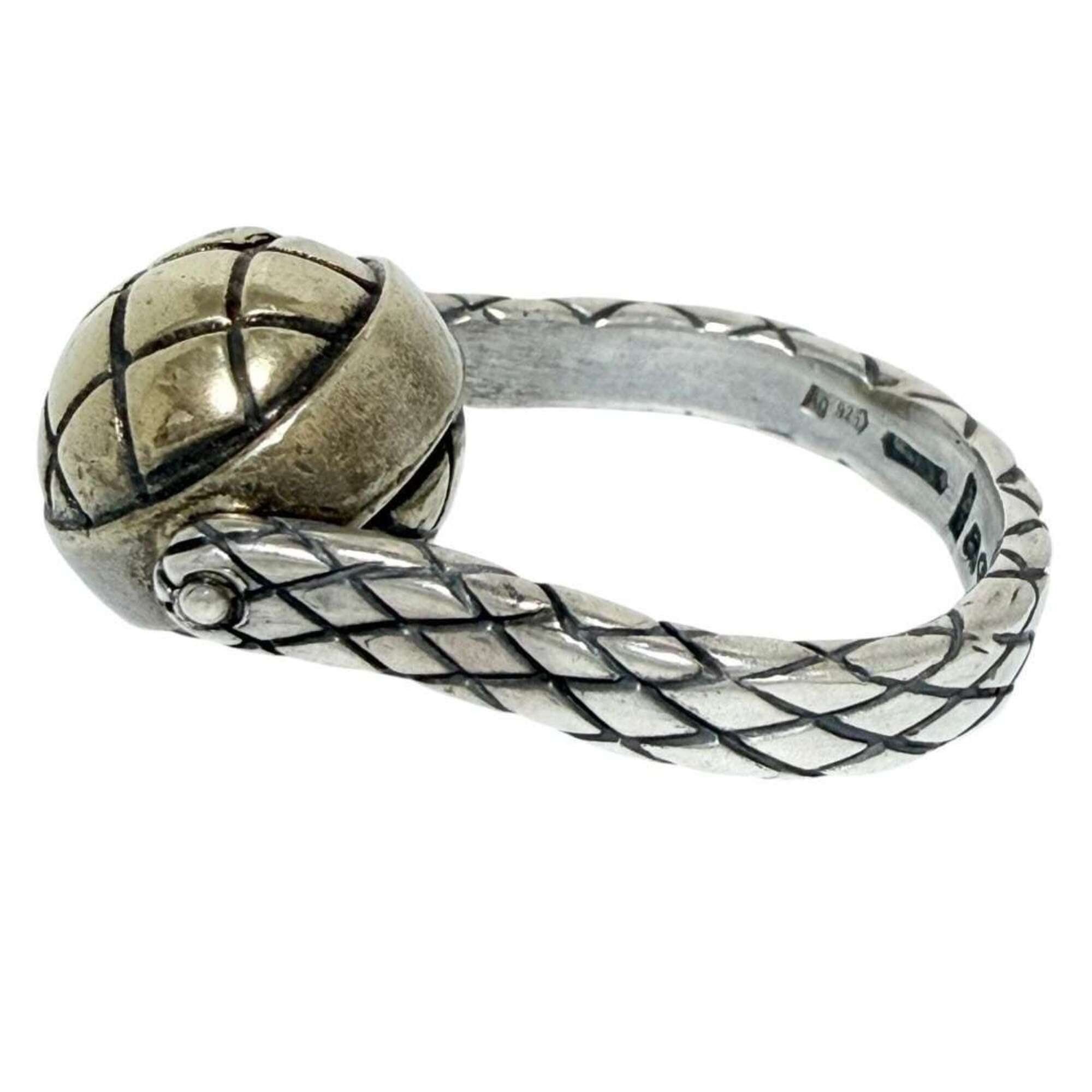 Bottega Veneta Bottega Veneta Men's Intrecciato Ball Ring, Size 20, Silver Size ONE SIZE - 5 Thumbnail