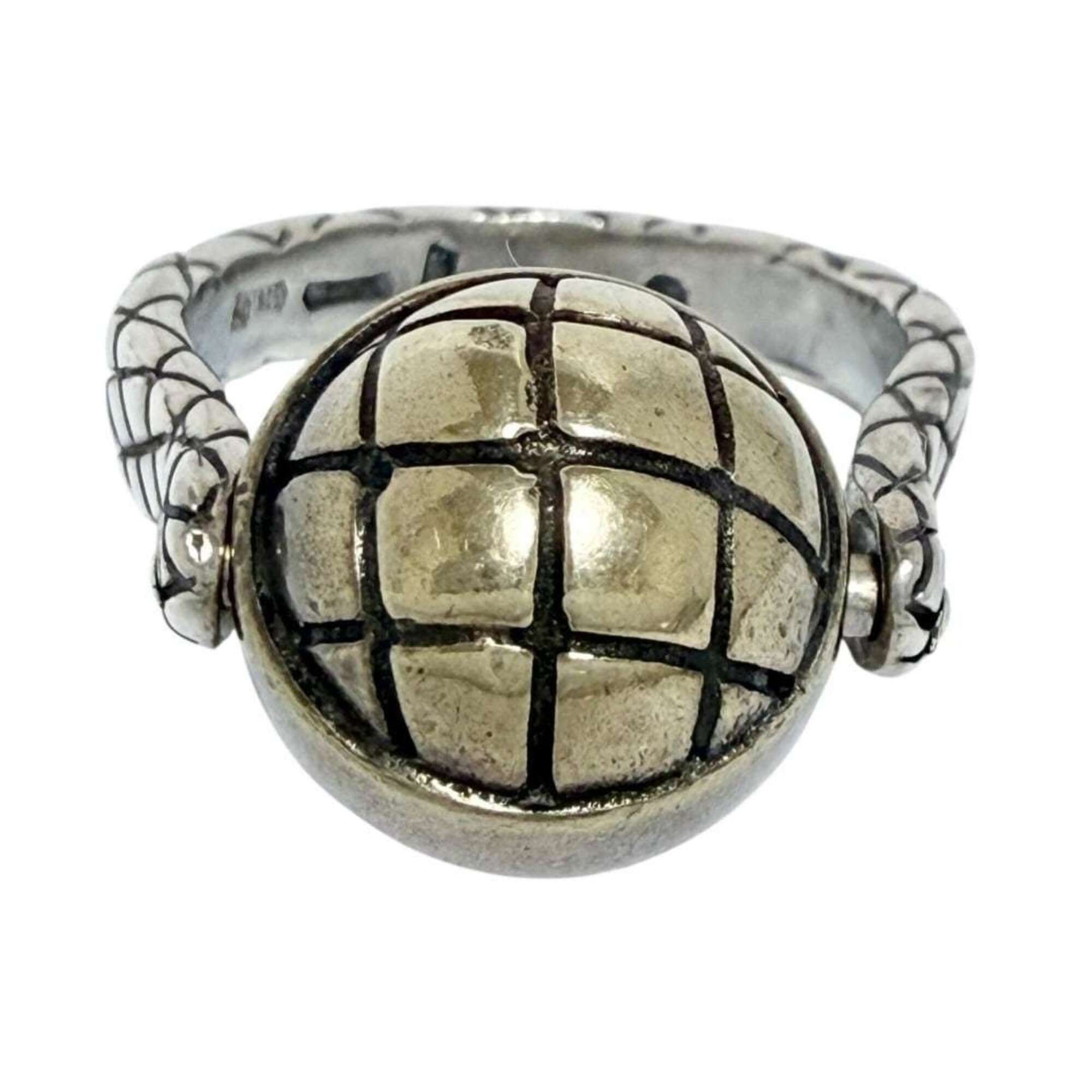 Bottega Veneta Bottega Veneta Men's Intrecciato Ball Ring, Size 20, Silver Size ONE SIZE - 3 Thumbnail