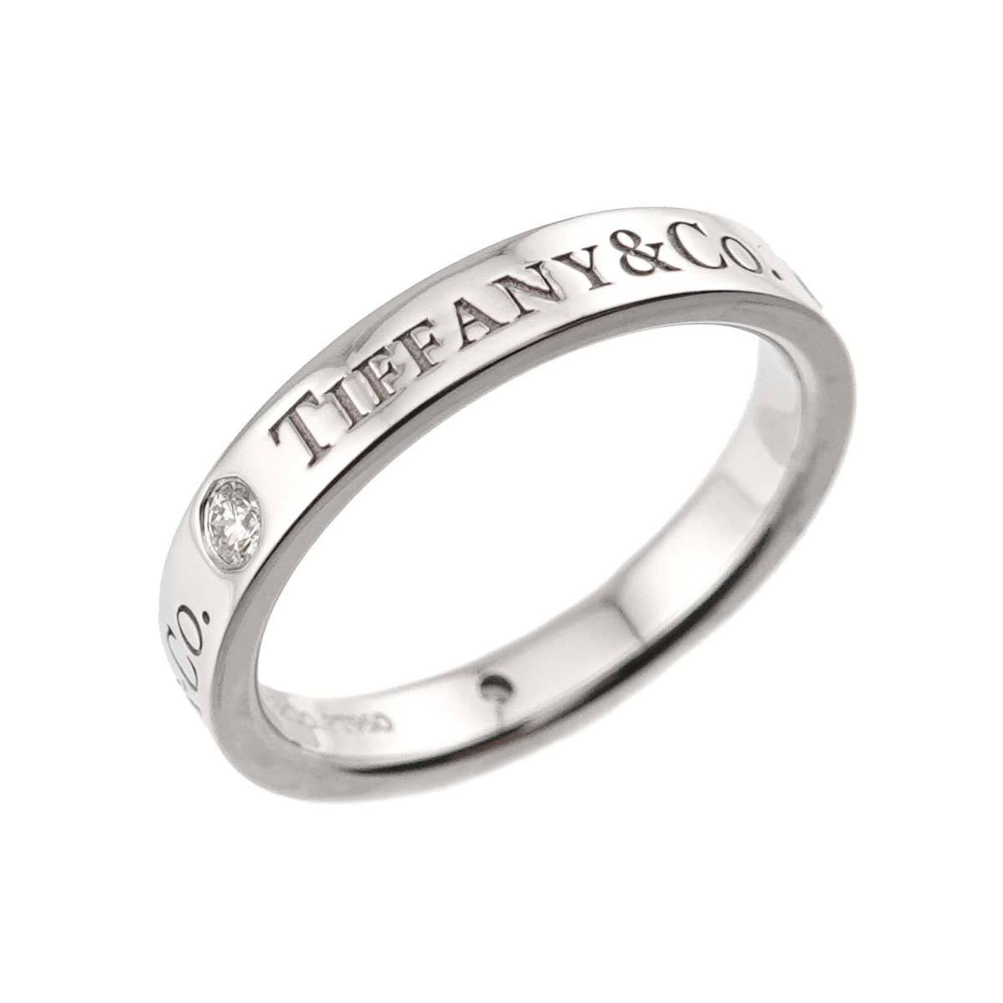 Tiffany & Co. Tiffany & Co. T&CO Flat Band Ring with 3 Diamonds, Platinum (Pt) Size ONE SIZE - 4 Thumbnail