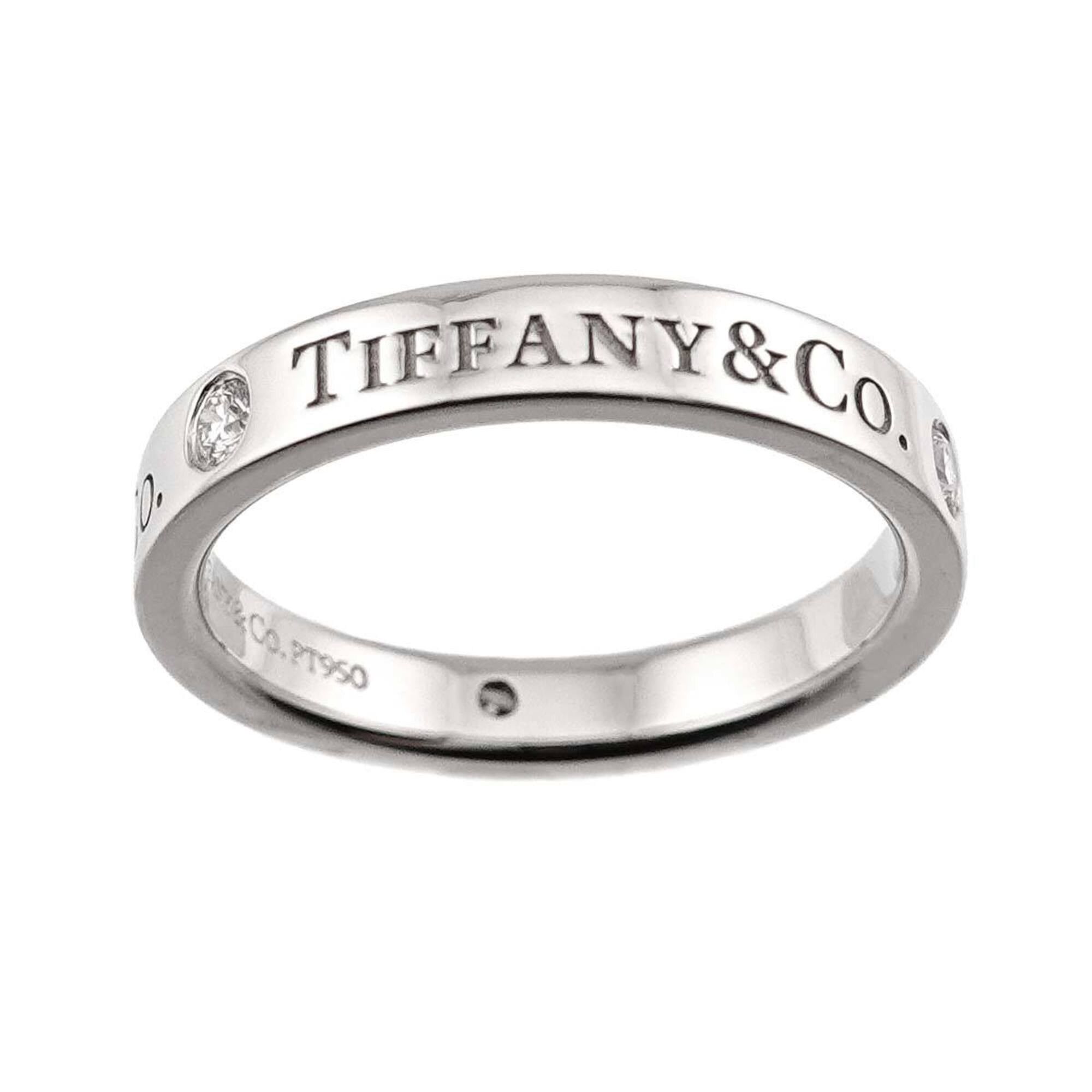 Tiffany & Co. Tiffany & Co. T&CO Flat Band Ring with 3 Diamonds, Platinum (Pt) Size ONE SIZE - 2 Thumbnail