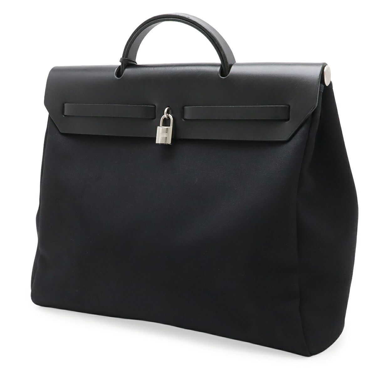 Hermes Hermes Hermes Herbag MM Toile Officier Leather Handbag Leather Handbag Stamp E (2001) DUTY FREE for USA Size ONE SIZE - 2 Thumbnail