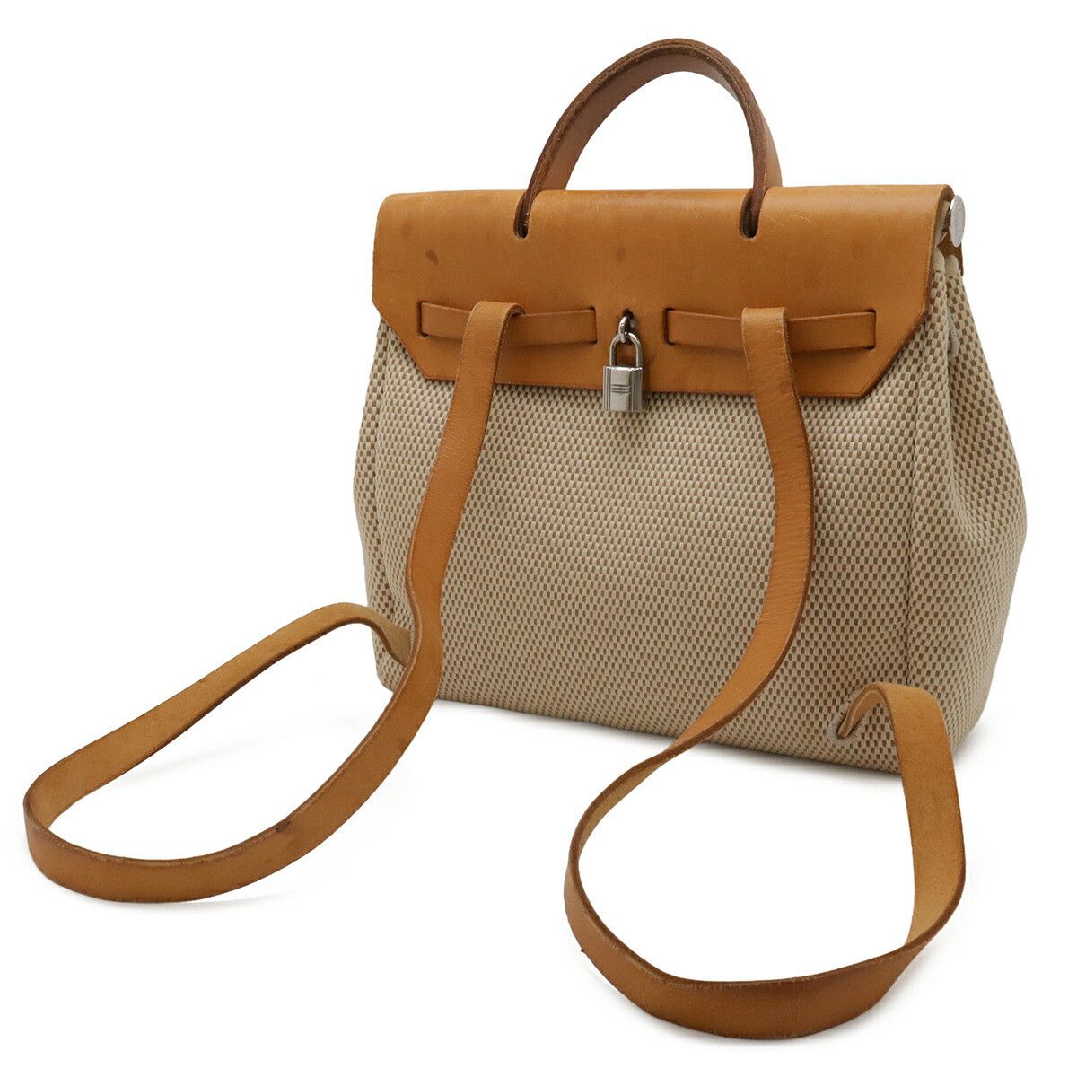 Hermes Hermes Hermes Herbag PM Toile GM Leather 2way Bag Textile Backpack Stamp G DUTY FREE for USA Size ONE SIZE - 2 Thumbnail