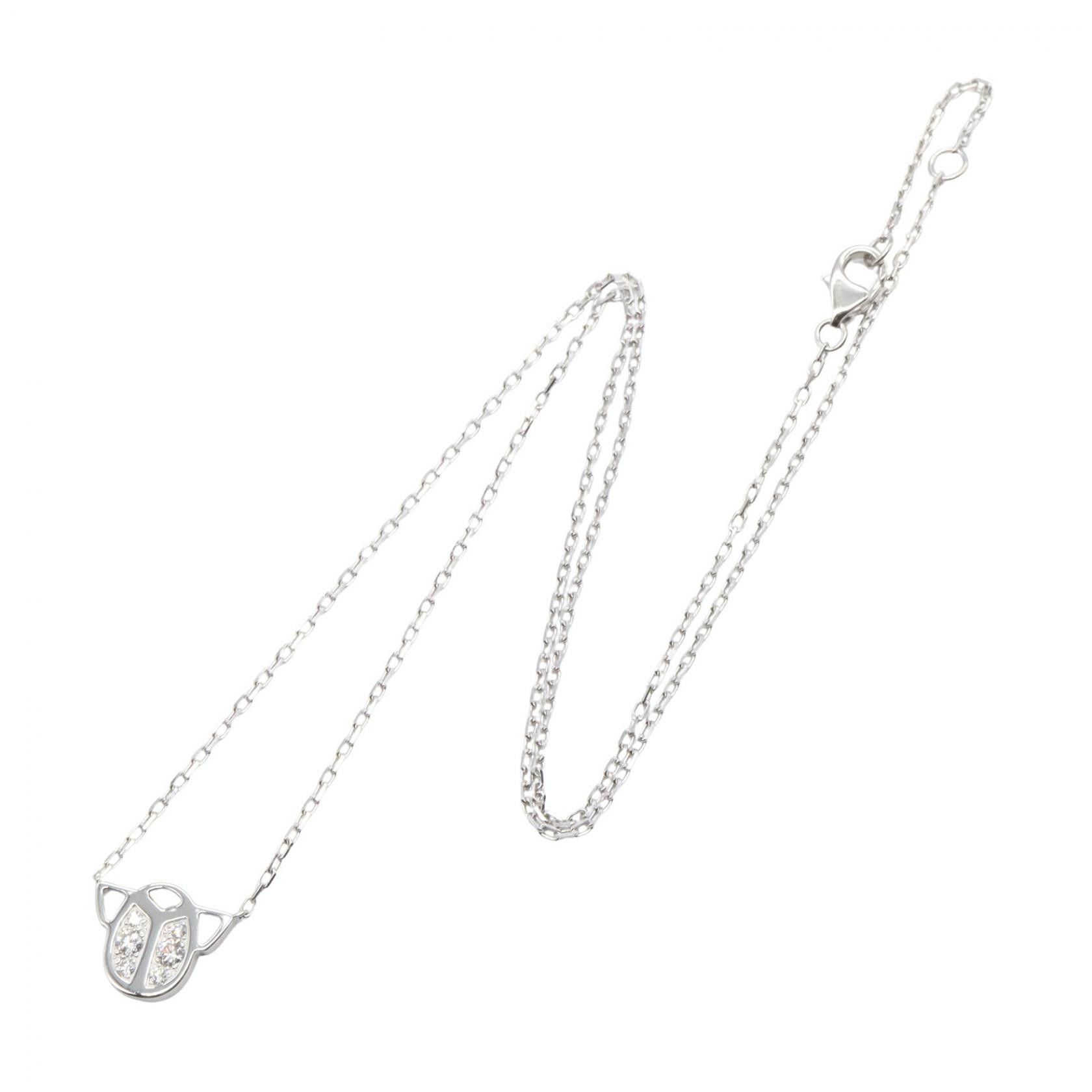 Cartier Cartier Cartier Scarab Au750 Diamond Necklace Precious Metal Necklace DUTY FREE for USA Size ONE SIZE - 2 Thumbnail