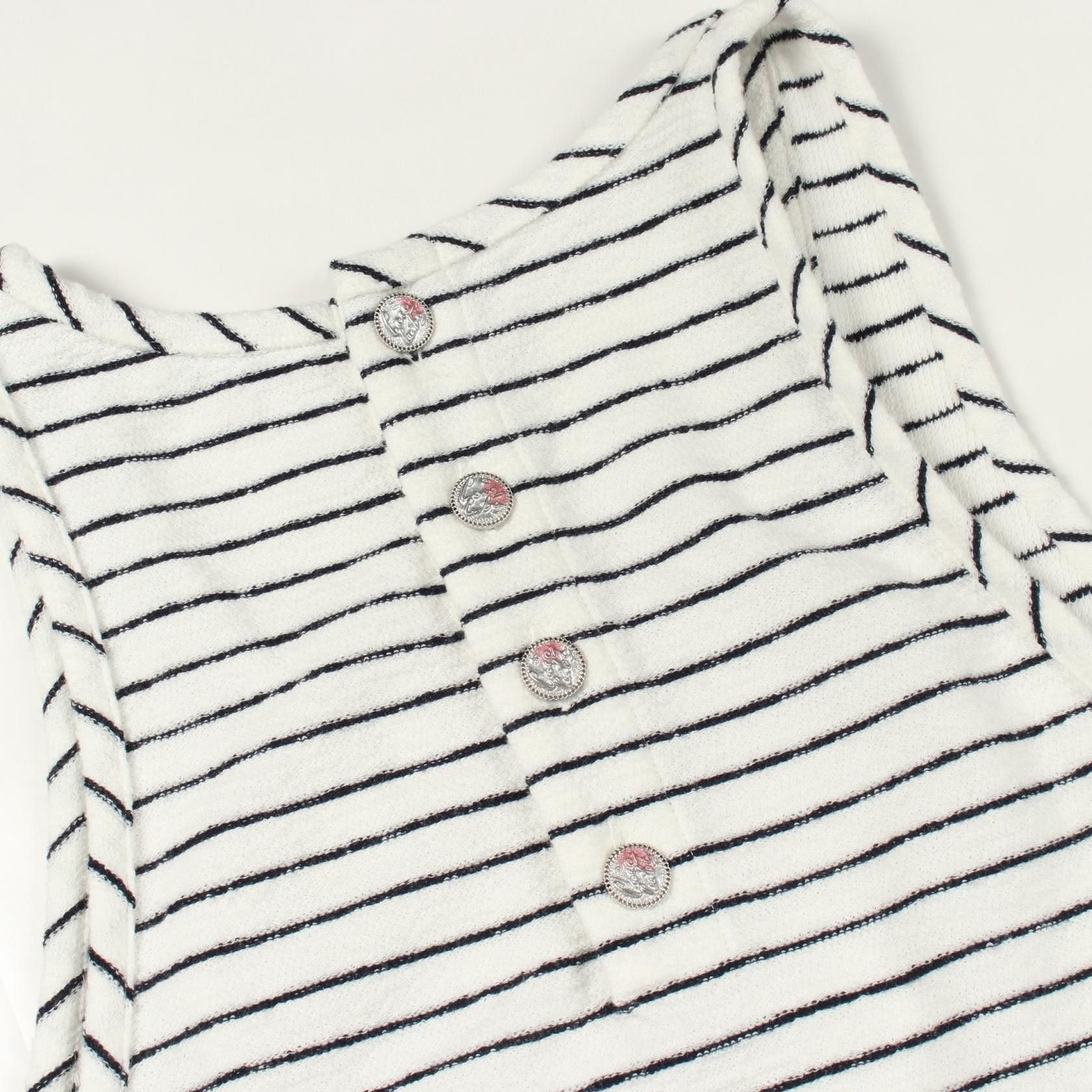 Chanel Chanel CHANEL Coco Mark Button Striped Knit Tank Top Textile Tops P55589V41668 DUTY FREE for USA Size ONE SIZE - 7 Thumbnail