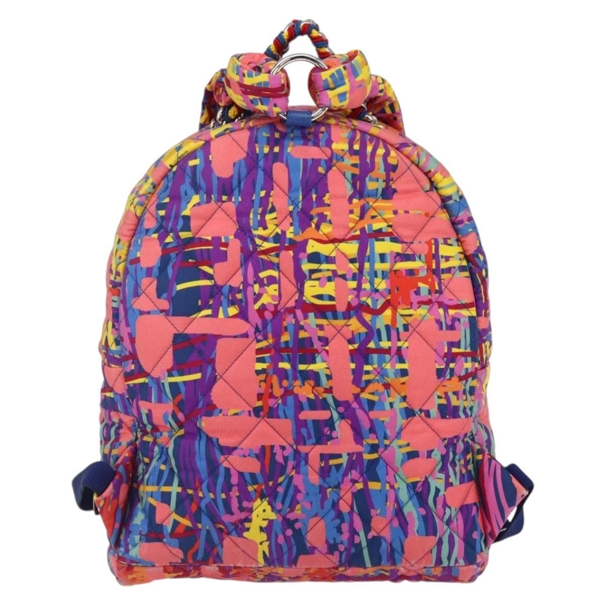 Chanel Chanel CC Pocket Backpack Quilted Printed Foulard Size ONE SIZE - 2 Thumbnail