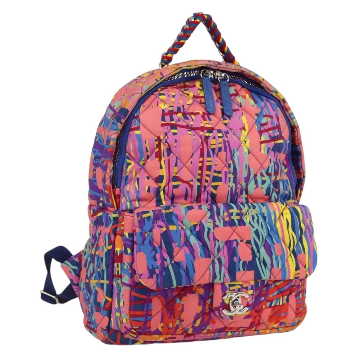 Chanel Chanel CC Pocket Backpack Quilted Printed Foulard Size ONE SIZE - 18 Thumbnail
