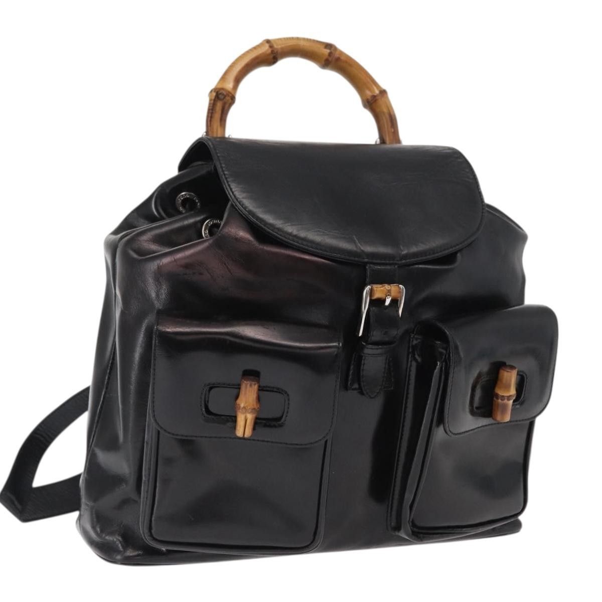 Gucci Gucci Vintage Bamboo Backpack Leather Size ONE SIZE - 19 Thumbnail