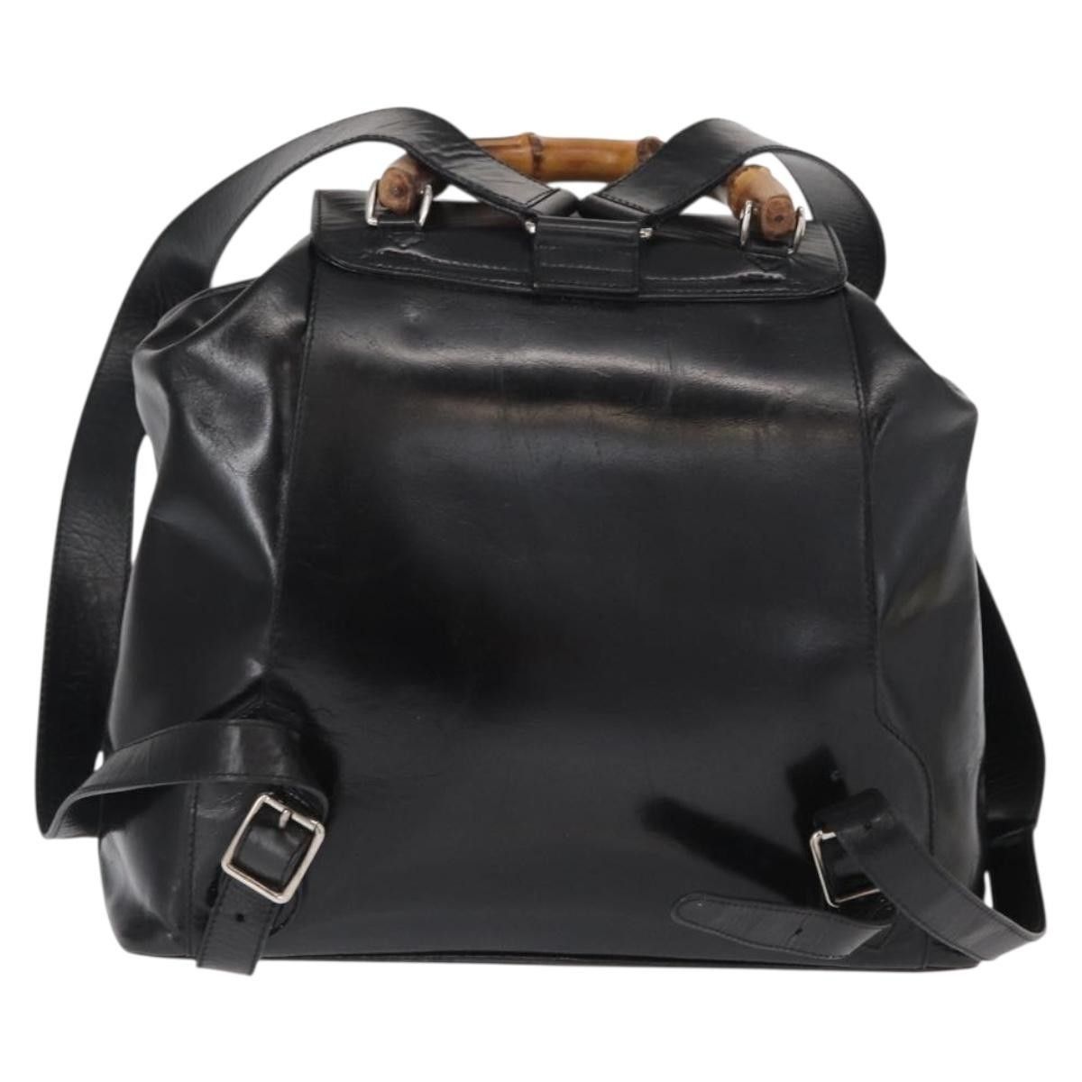 Gucci Gucci Vintage Bamboo Backpack Leather Size ONE SIZE - 2 Thumbnail