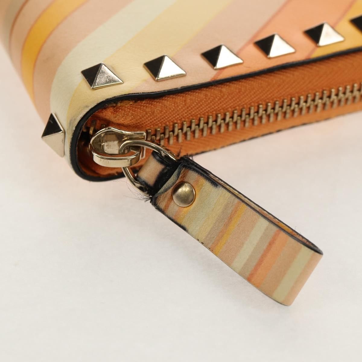 Valentino Valentino Garavani Rockstud Zip Around Striped Leather Size ONE SIZE - 12 Thumbnail
