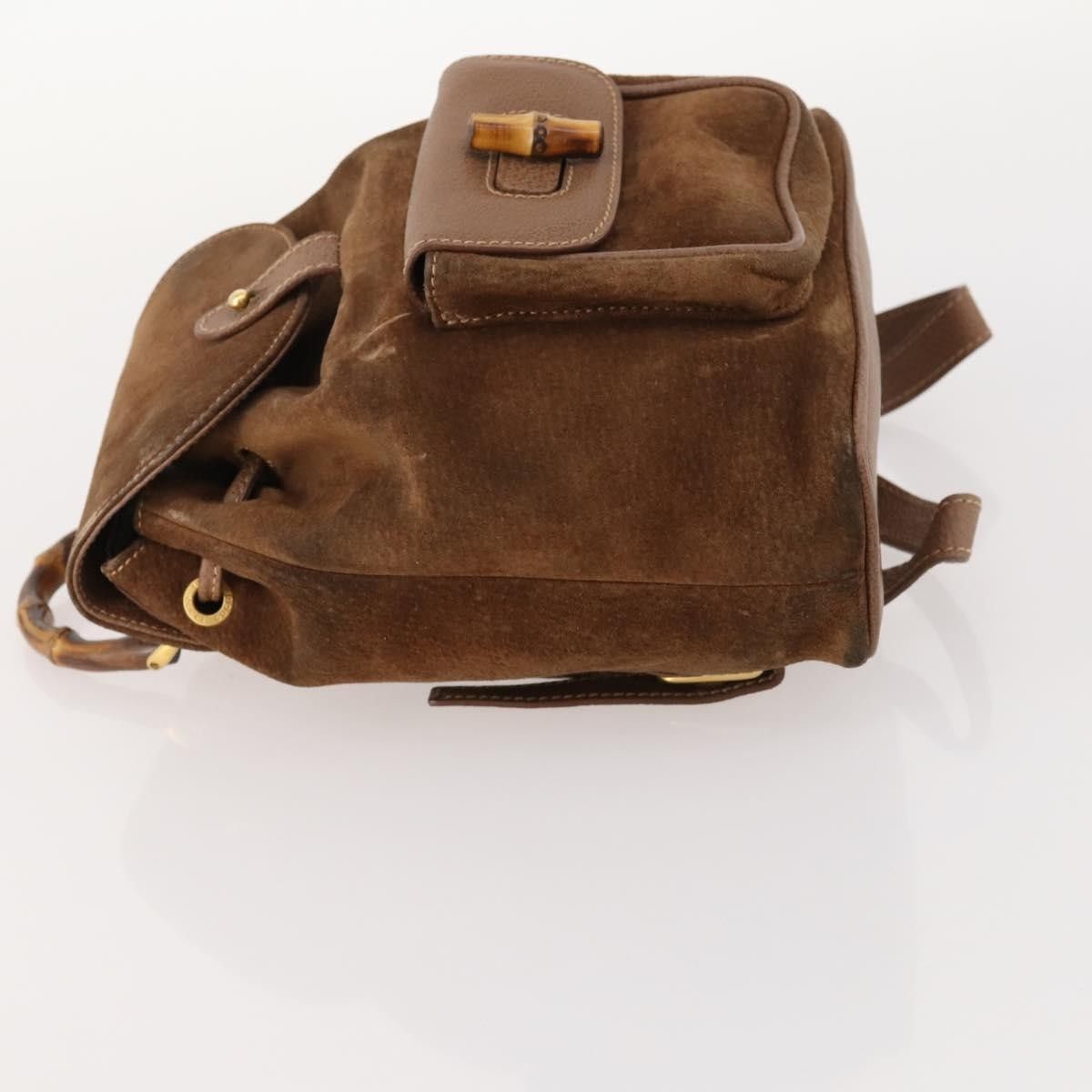 Gucci Gucci Gucci bamboo backpack daim Size ONE SIZE - 4 Thumbnail