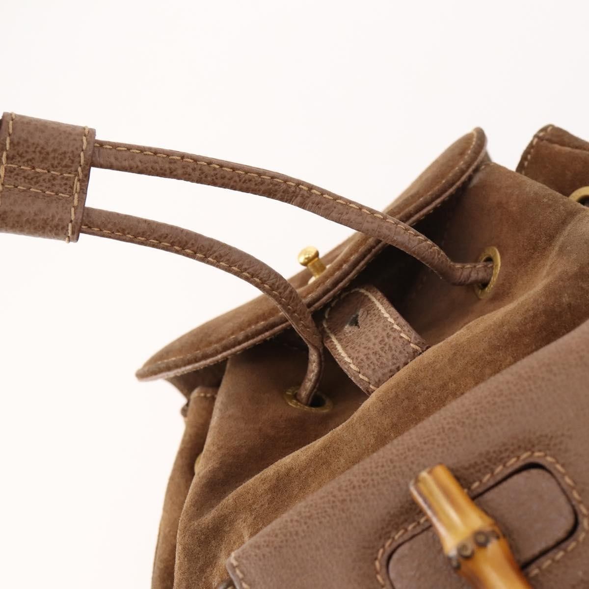 Gucci Gucci Gucci bamboo backpack daim Size ONE SIZE - 22 Thumbnail
