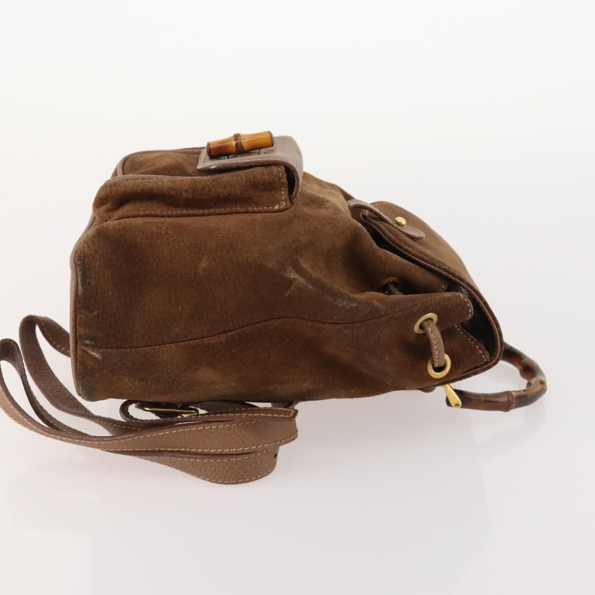 Gucci Gucci Gucci bamboo backpack daim Size ONE SIZE - 3 Thumbnail