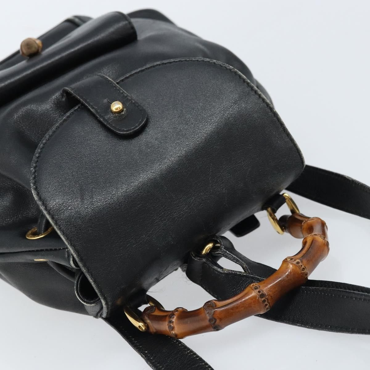 Gucci Gucci Vintage Bamboo Backpack Leather Size ONE SIZE - 14 Thumbnail