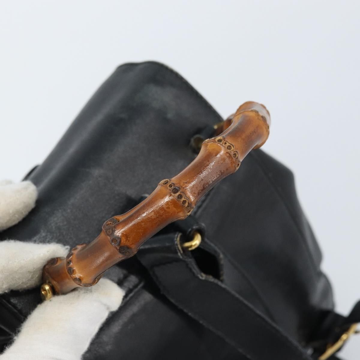 Gucci Gucci Vintage Bamboo Backpack Leather Size ONE SIZE - 16 Thumbnail