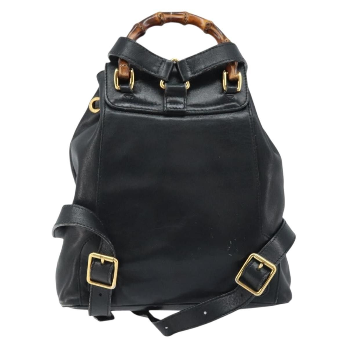 Gucci Gucci Vintage Bamboo Backpack Leather Size ONE SIZE - 2 Thumbnail
