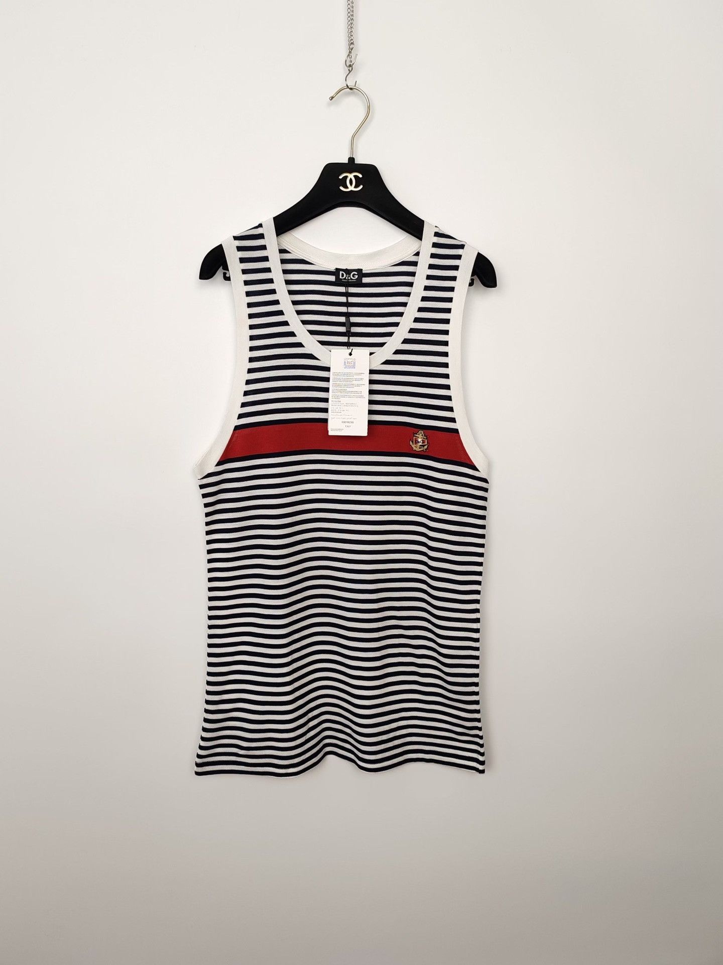 Dolce & Gabbana Dolce & Gabbana Striped Anchor Logo Tank Top Size S Size US S / EU 44-46 / 1 - 2 Thumbnail