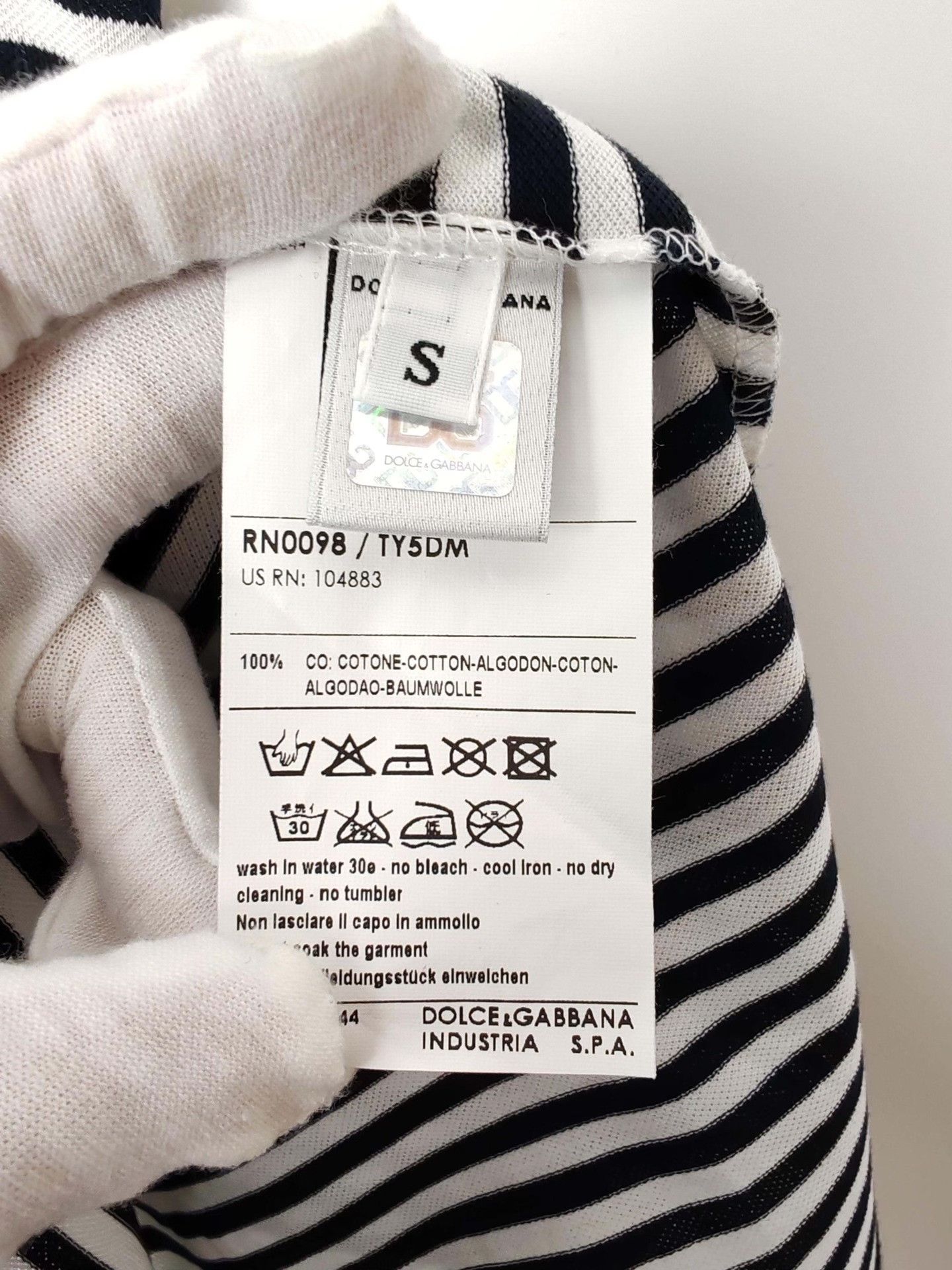 Dolce & Gabbana Dolce & Gabbana Striped Anchor Logo Tank Top Size S Size US S / EU 44-46 / 1 - 8 Thumbnail