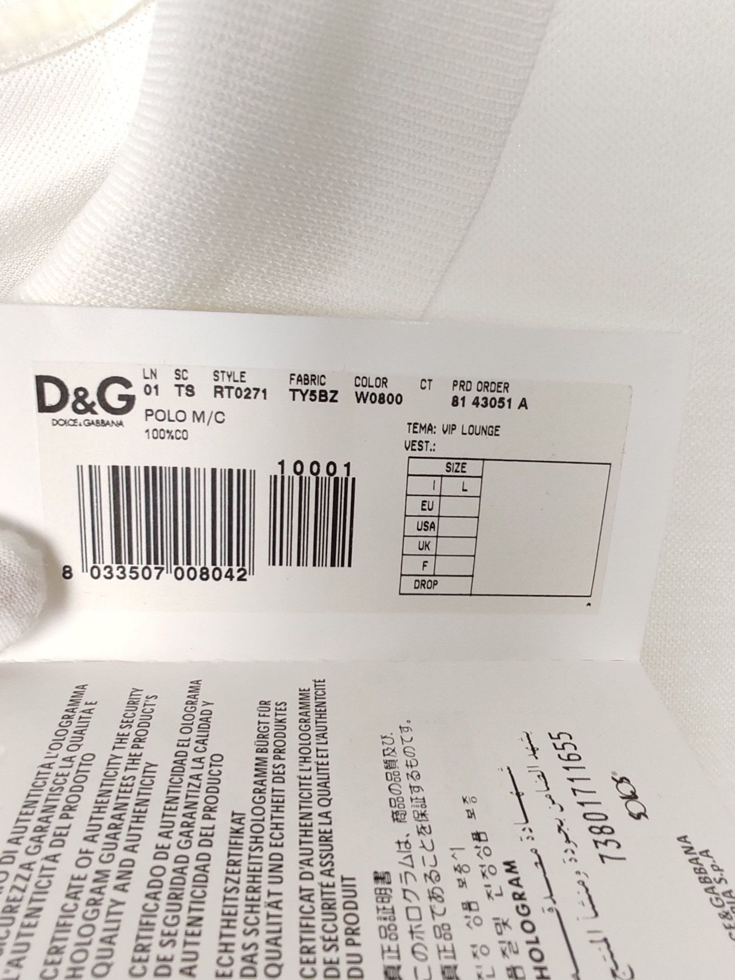 Dolce & Gabbana Dolce & Gabbana Logo Patch Polo Shirt Size L Size US L / EU 52-54 / 3 - 5 Thumbnail