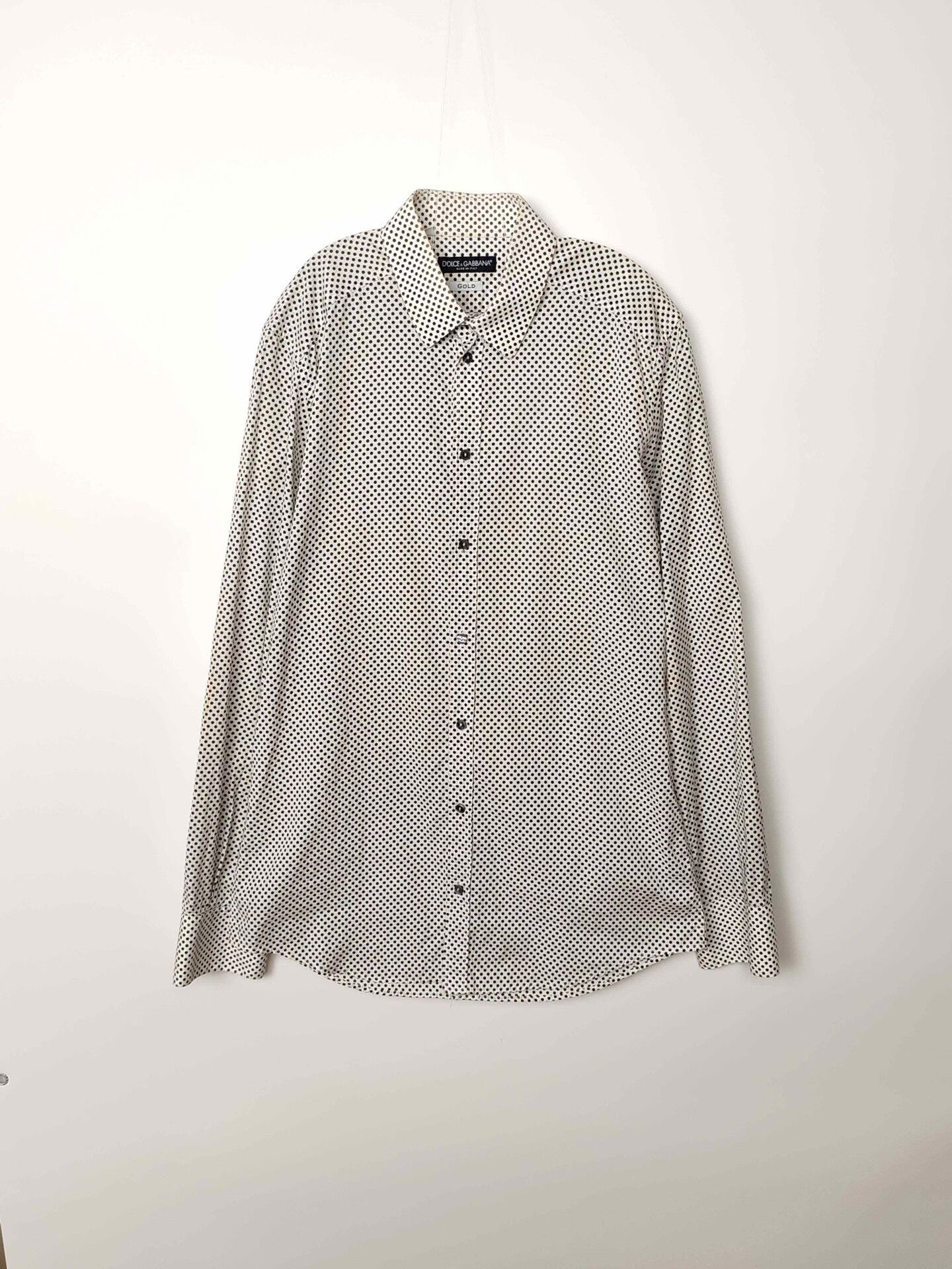 Dolce & Gabbana Dolce & Gabbana Polka Dot Button Up Shirt Size M Size US M / EU 48-50 / 2 - 2 Thumbnail
