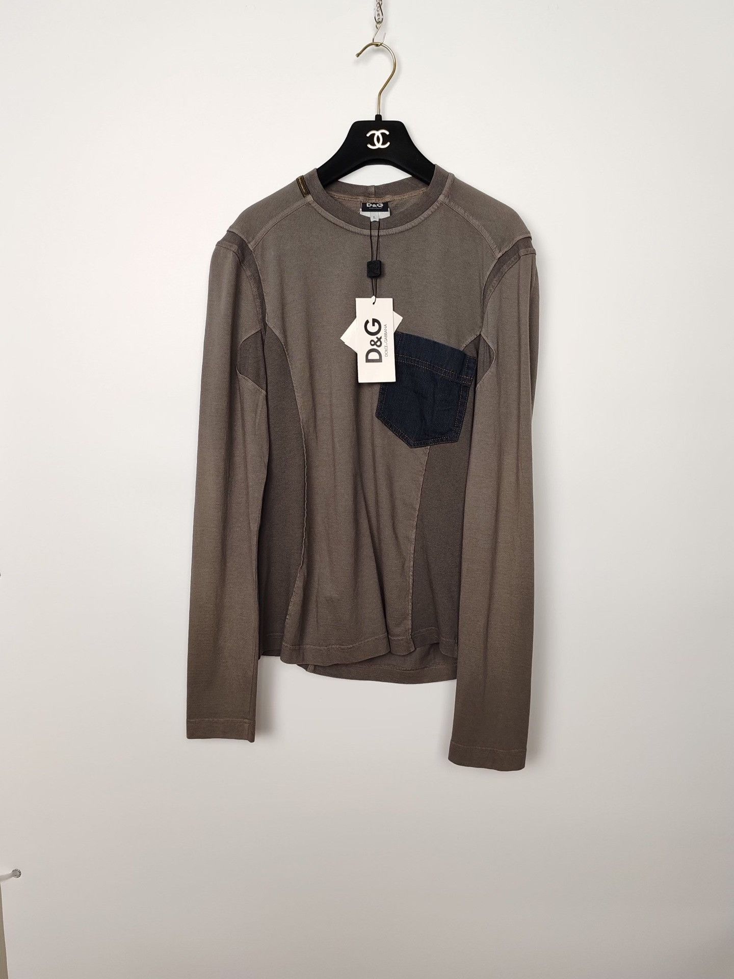 Dolce & Gabbana Dolce & Gabbana Denim Pocket Long Sleeve T-Shirt Size L Size US L / EU 52-54 / 3 - 2 Thumbnail