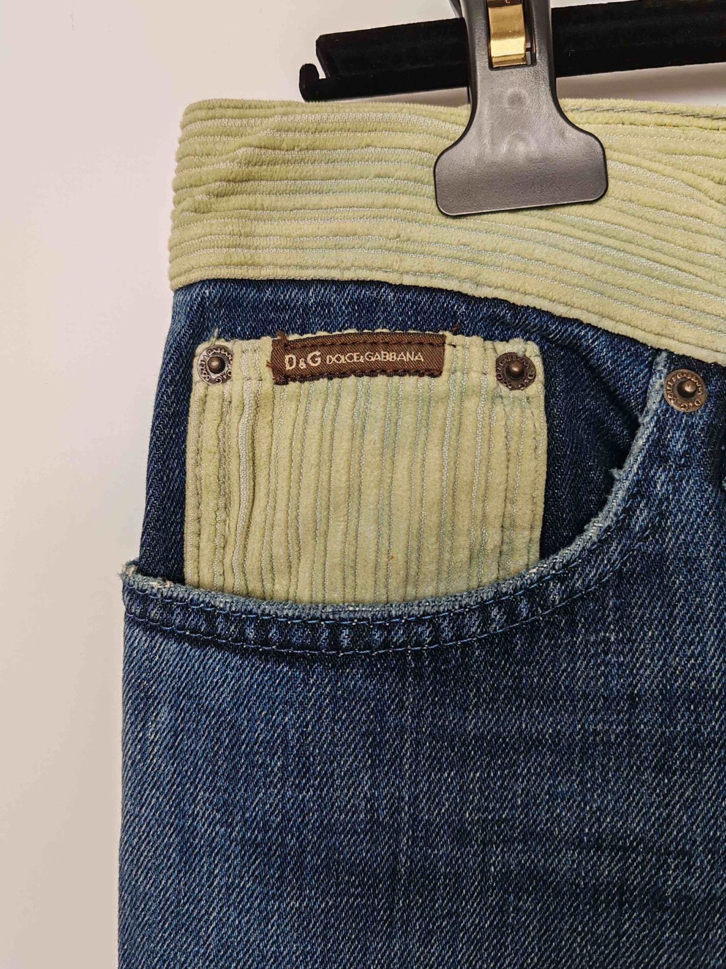 Dolce & Gabbana D&G Corduroy Trim Denim Jeans Size 32 Size US 32 / EU 48 - 6 Thumbnail