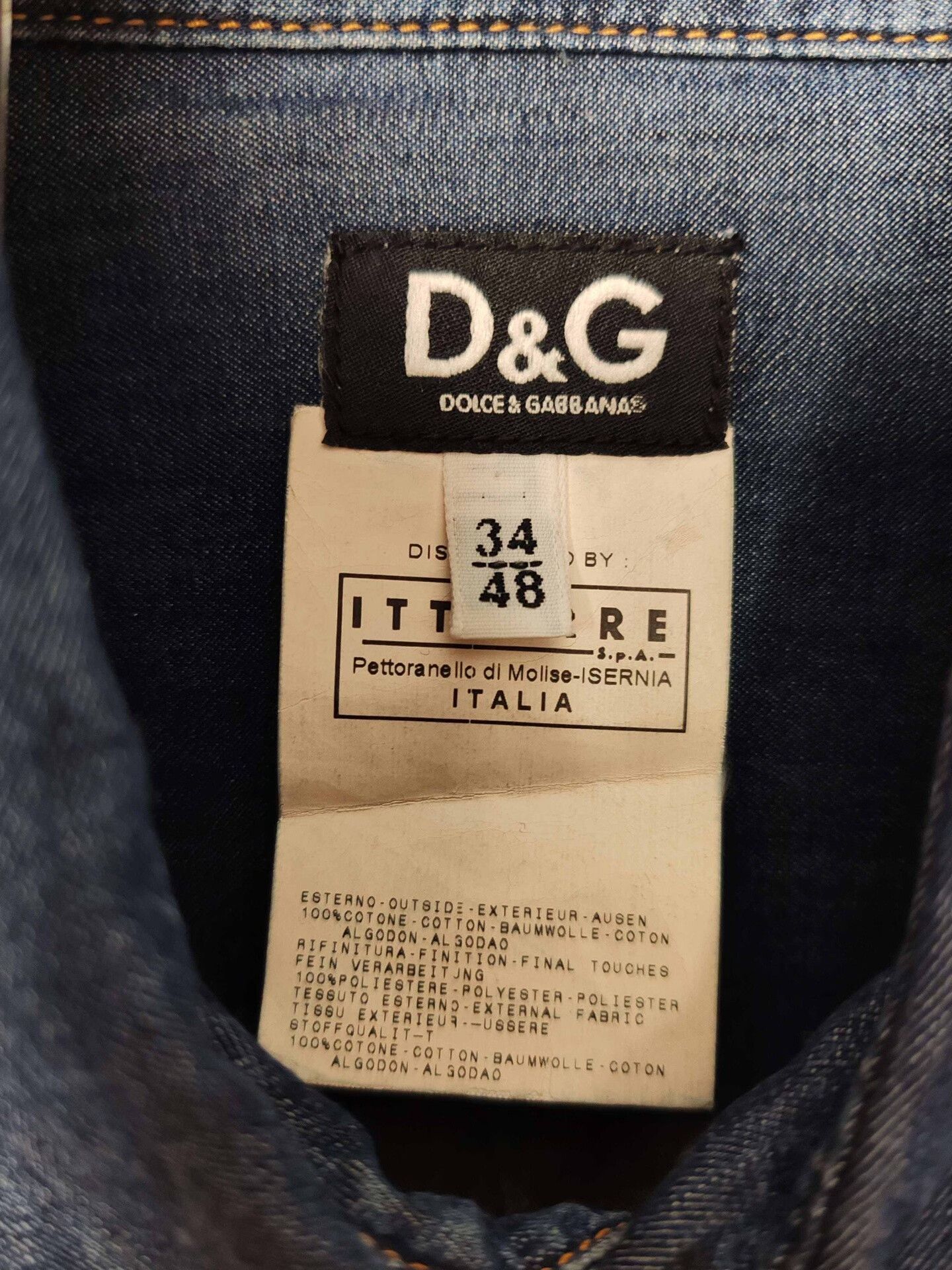 Dolce & Gabbana D&G Logo Patch Denim Shirt Size M Size US M / EU 48-50 / 2 - 4 Thumbnail