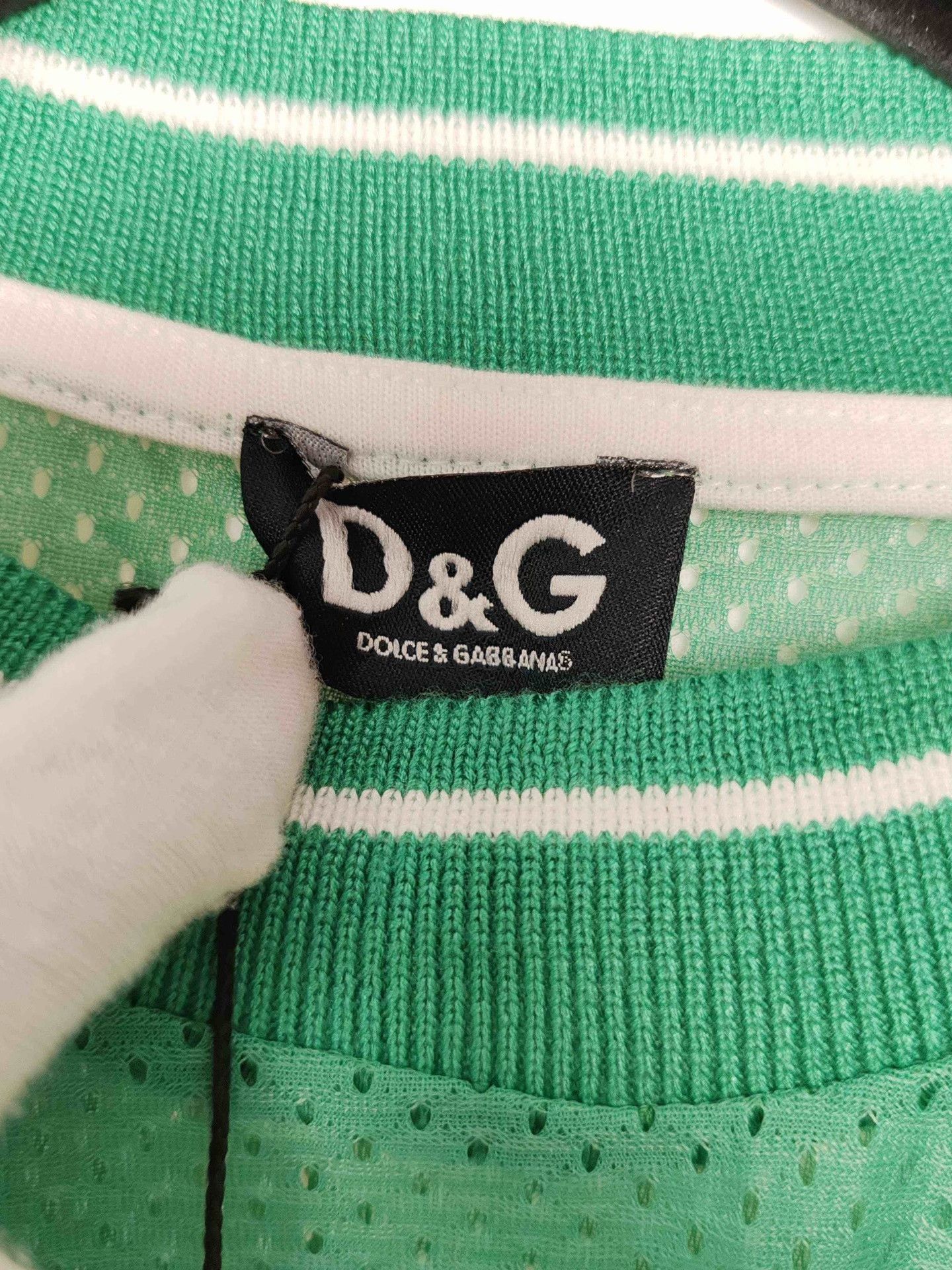 Dolce & Gabbana D&G Mesh Green Jersey T-Shirt Size XS Size US XS / EU 42 / 0 - 4 Thumbnail