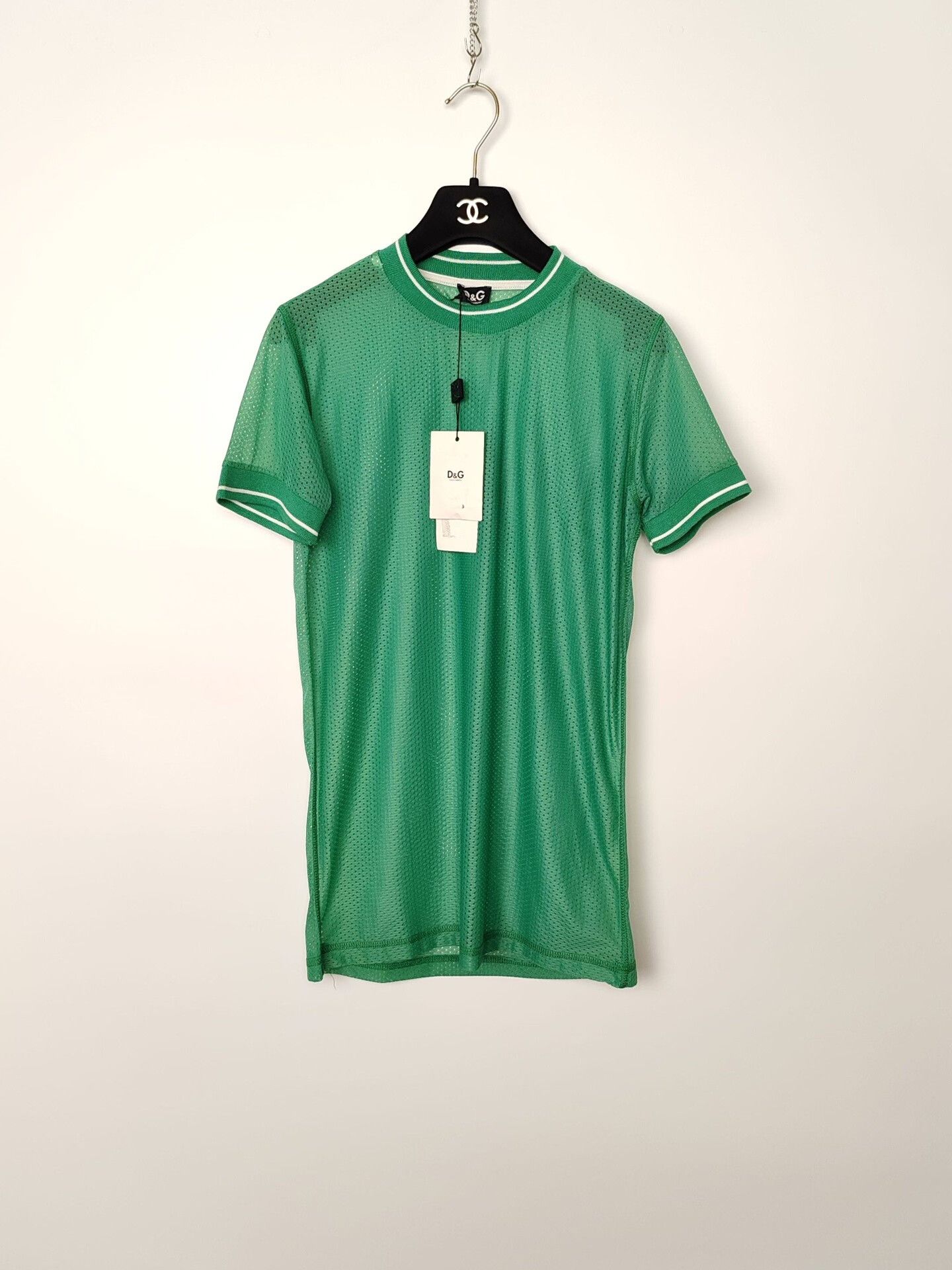 Dolce & Gabbana D&G Mesh Green Jersey T-Shirt Size XS Size US XS / EU 42 / 0 - 2 Thumbnail