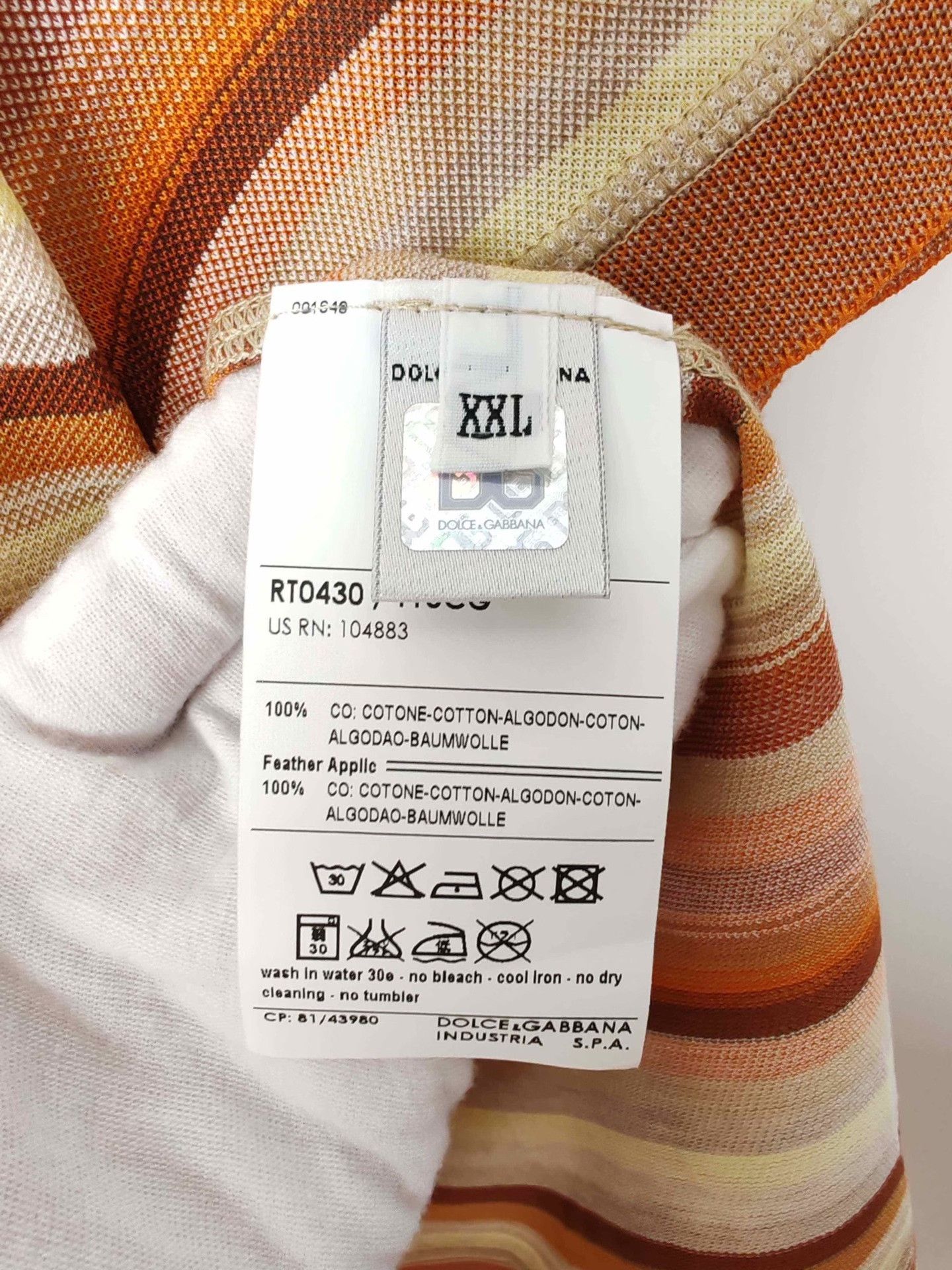Dolce & Gabbana D&G Striped Polo Size XXL Size US XXL / EU 58 / 5 - 8 Thumbnail