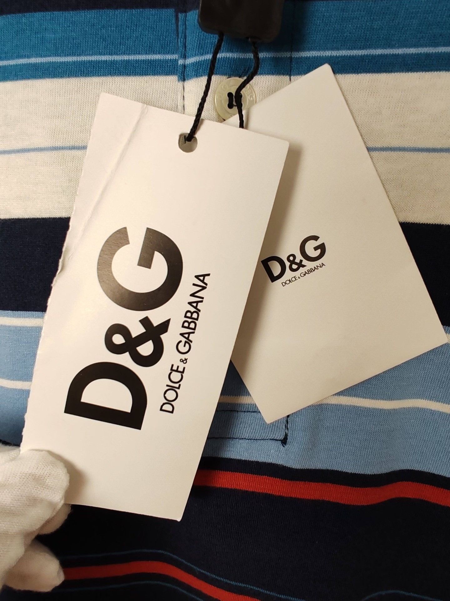 Dolce & Gabbana D&G Striped Polo Shirt Size XL Size US XL / EU 56 / 4 - 5 Thumbnail