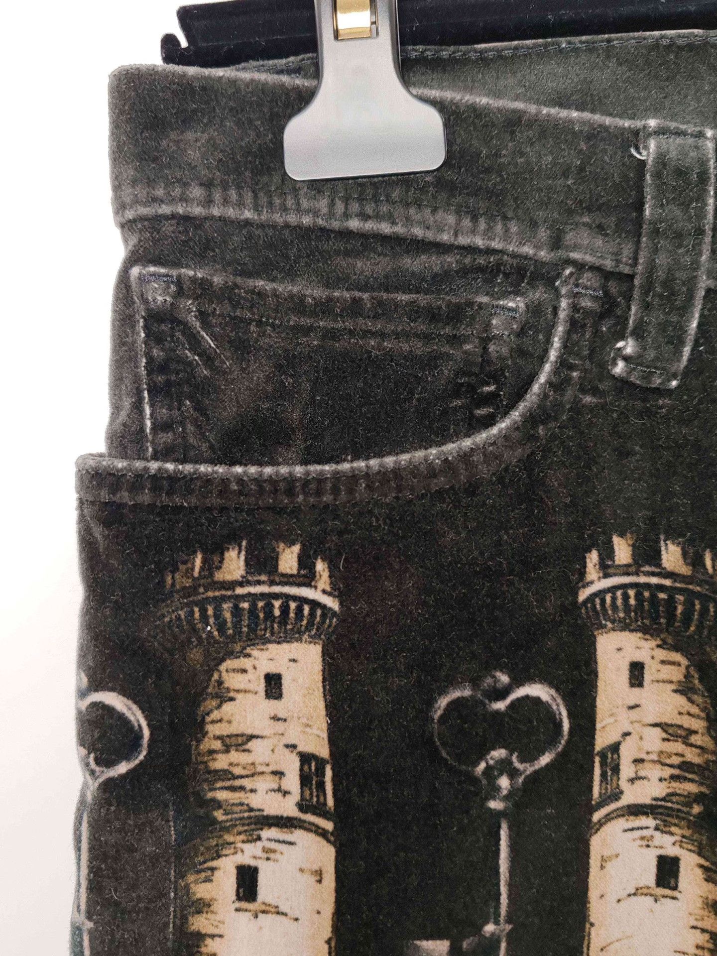 Dolce & Gabbana Dolce & Gabbana Castle Key Print Velvet Pants Size 28 Size US 28 / EU 44 - 5 Thumbnail