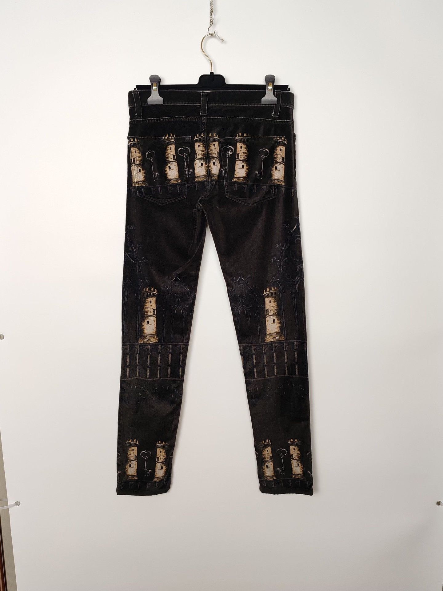 Dolce & Gabbana Dolce & Gabbana Castle Key Print Velvet Pants Size 28 Size US 28 / EU 44 - 3 Thumbnail