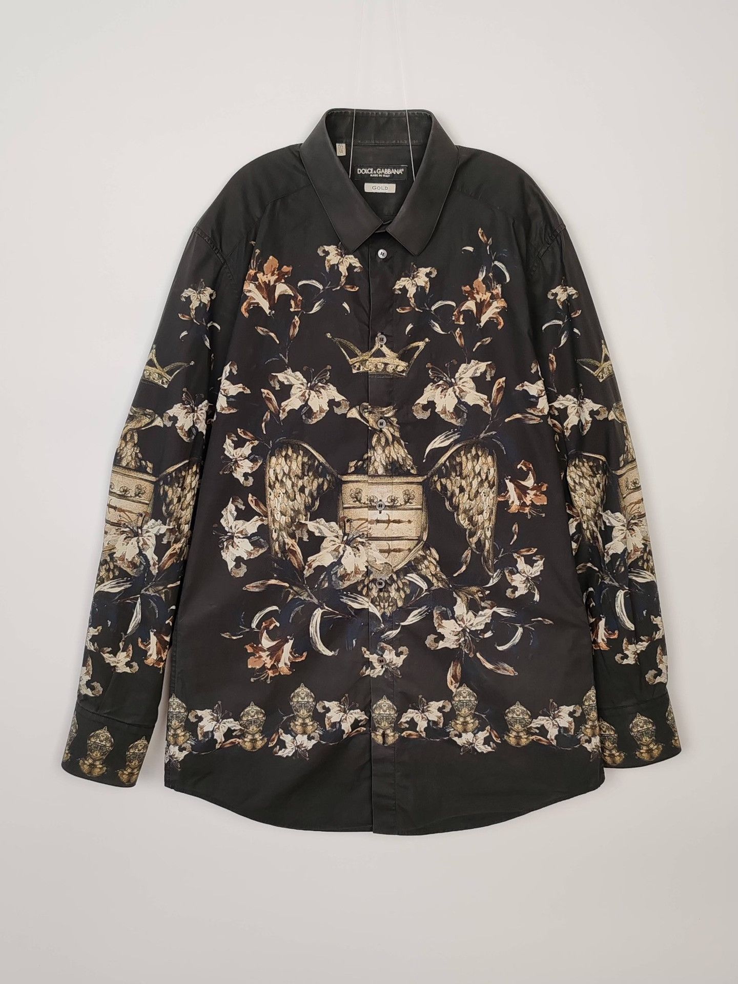 Dolce & Gabbana Dolce & Gabbana Crown Eagle Print Shirt Size M Size US M / EU 48-50 / 2 - 2 Thumbnail
