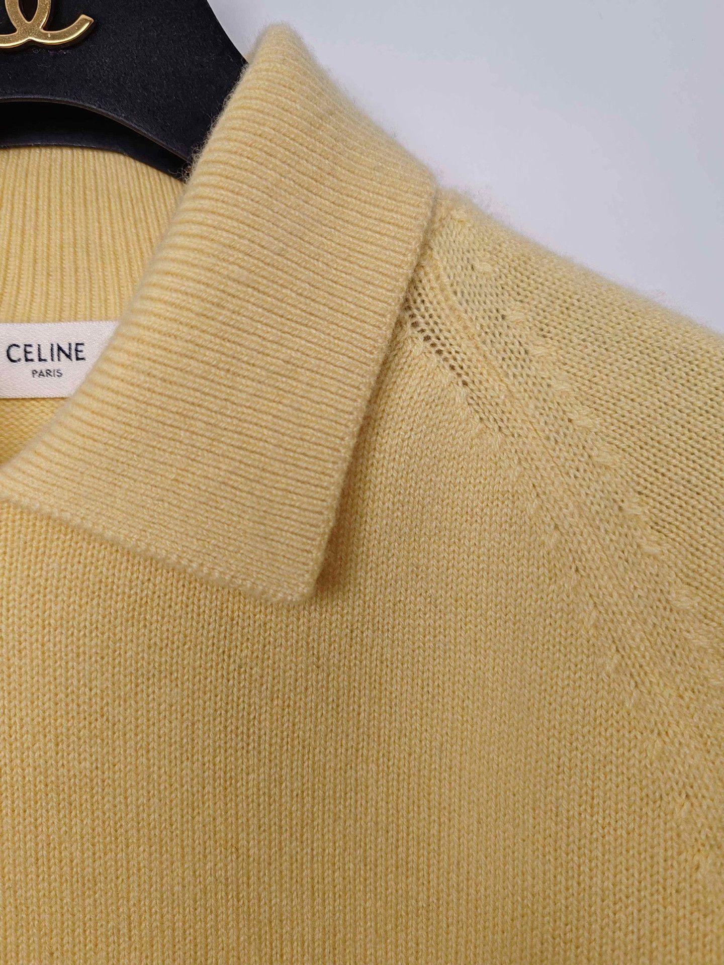 Celine Celine Yellow Cashmere Knit Polo Sweater Size XS Size XS / US 0-2 / IT 36-38 - 5 Thumbnail