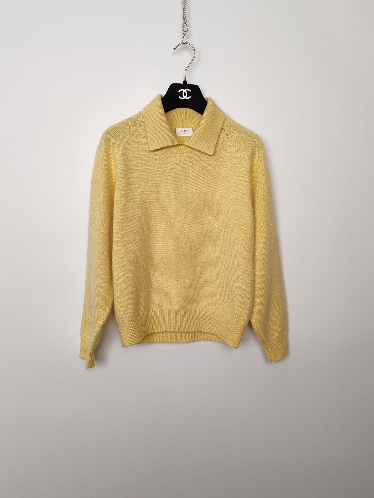 Celine Celine Yellow Cashmere Knit Polo Sweater Size XS Size XS / US 0-2 / IT 36-38 - 2 Thumbnail