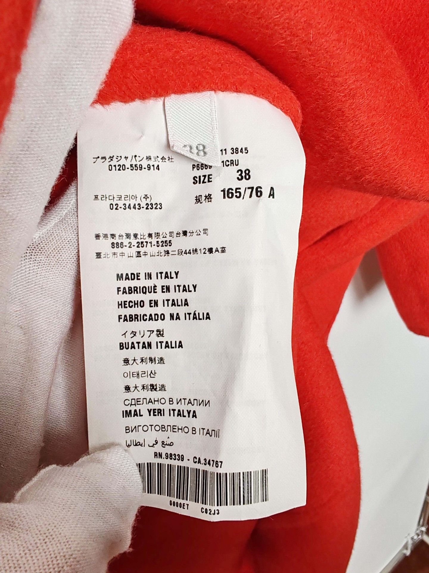 Prada Prada Orange Wool Coat Size 38 Size XS / US 0-2 / IT 36-38 - 7 Thumbnail