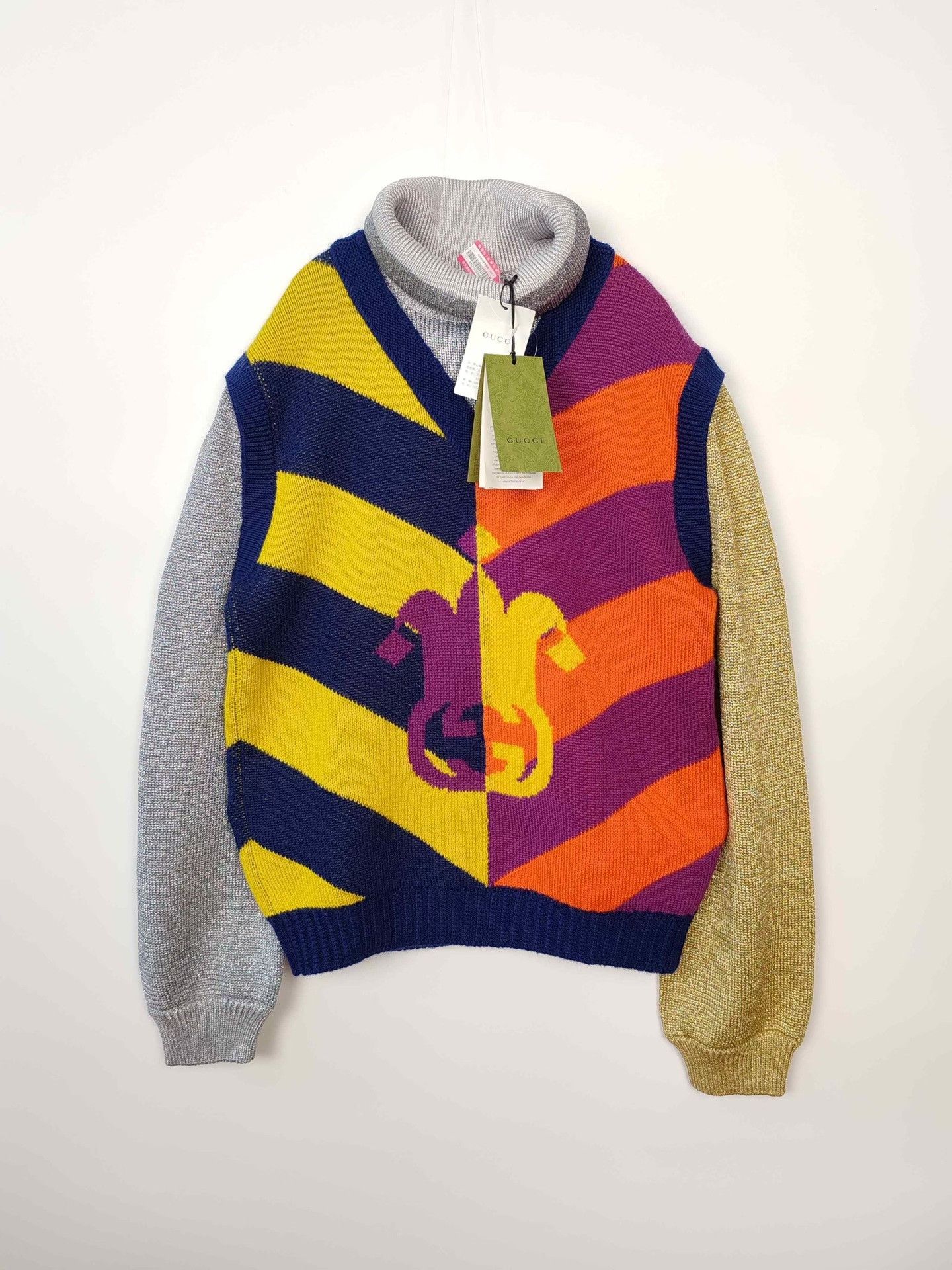 Gucci Gucci Multi-Color Striped Sweater Size M Size US M / EU 48-50 / 2 - 2 Thumbnail