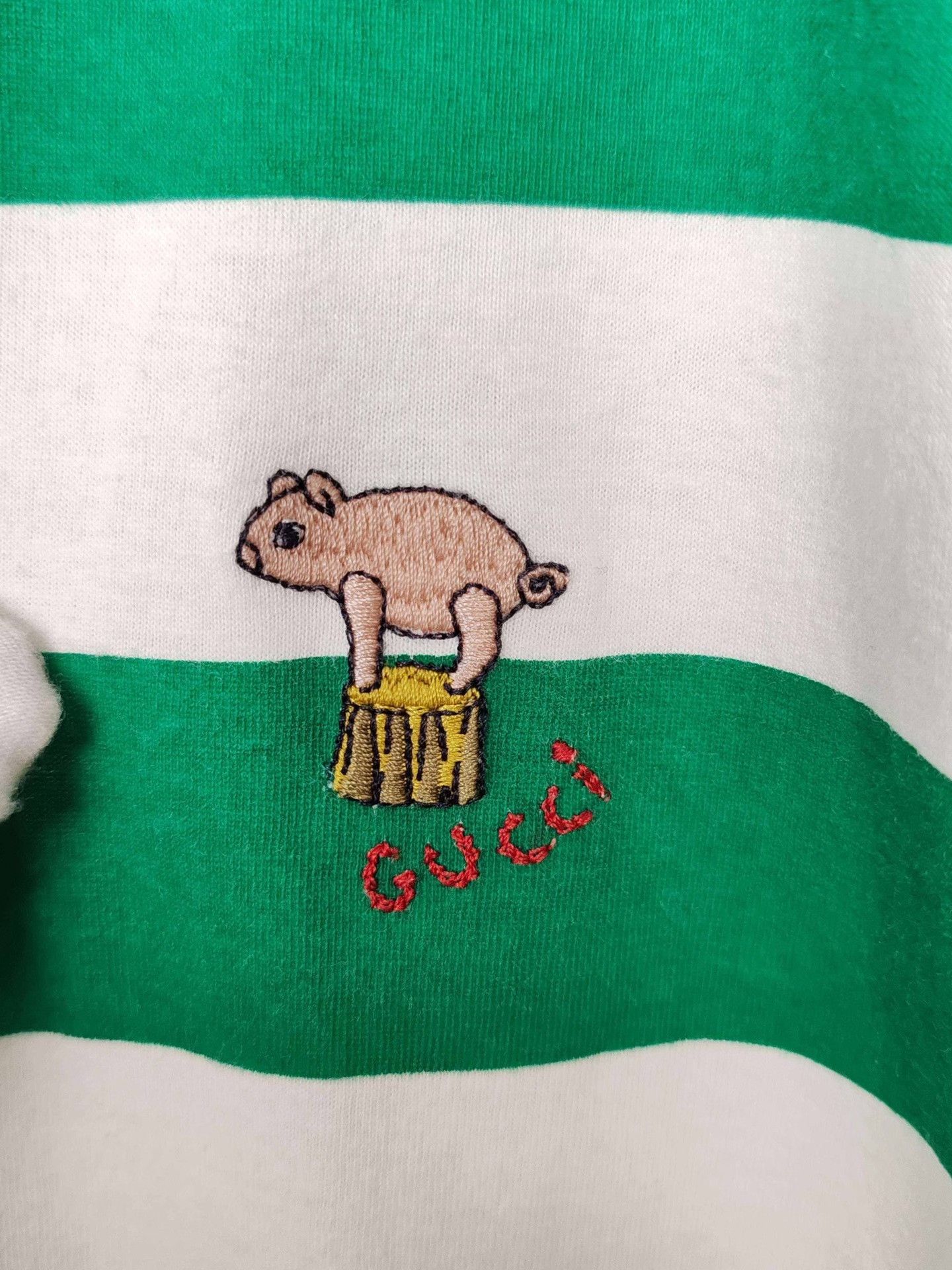 Gucci Gucci Pig Embroidery Striped T-Shirt US XS Size US XS / EU 42 / 0 - 5 Thumbnail