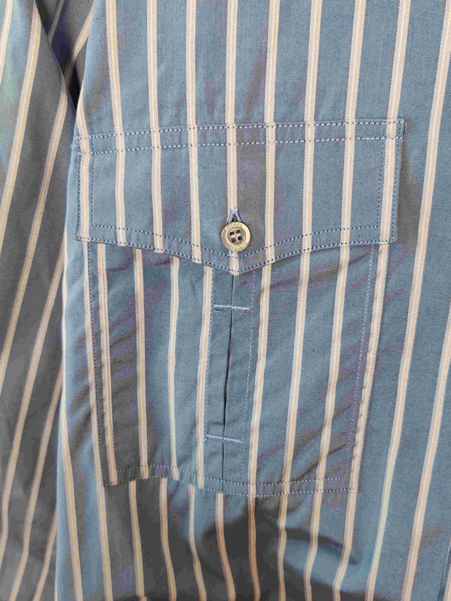 Gucci Gucci Striped Button Up Shirt Size M Size US M / EU 48-50 / 2 - 6 Thumbnail