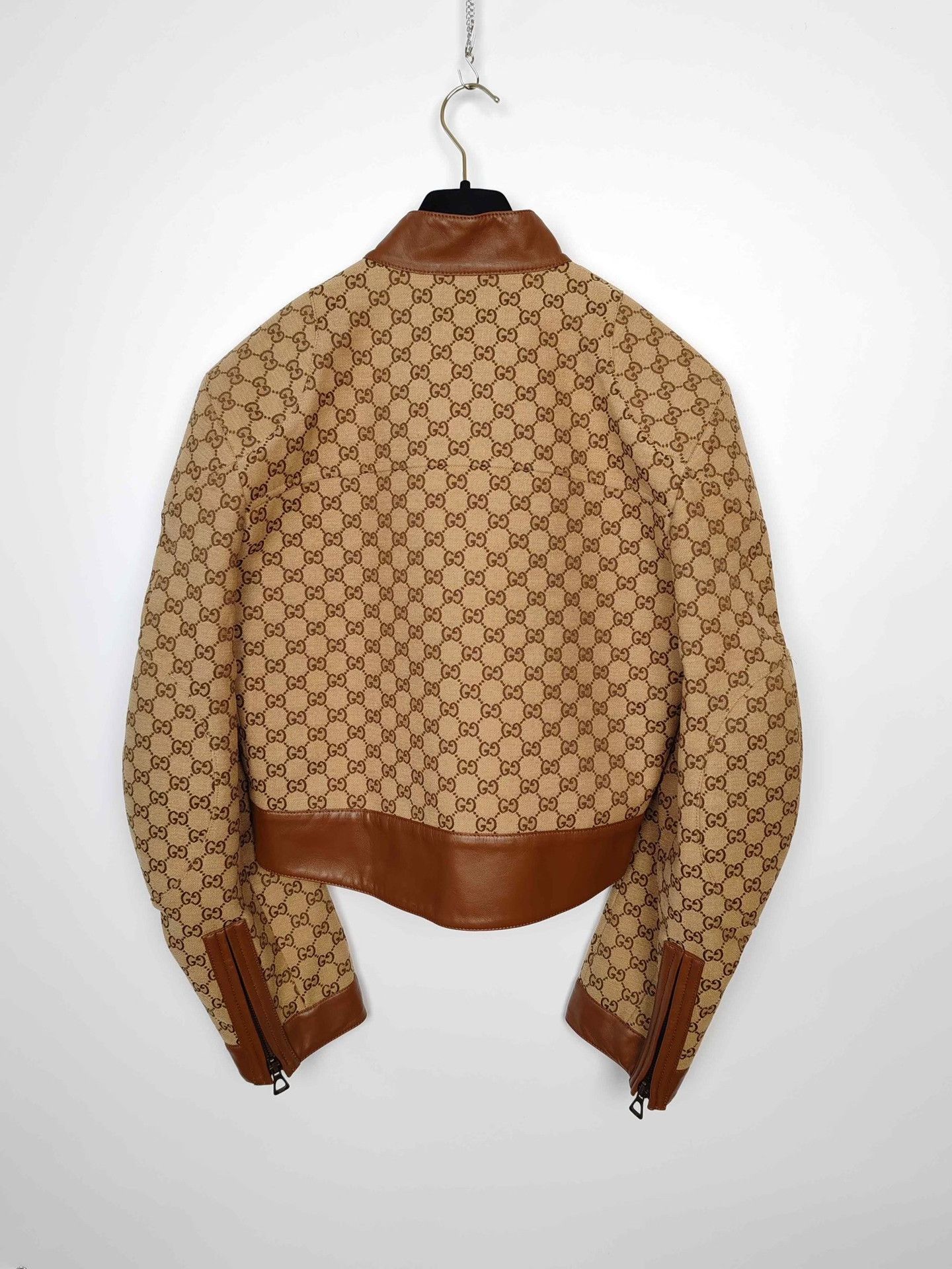 Gucci Gucci Monogram Leather Trim Jacket Size S Size US S / EU 44-46 / 1 - 3 Thumbnail
