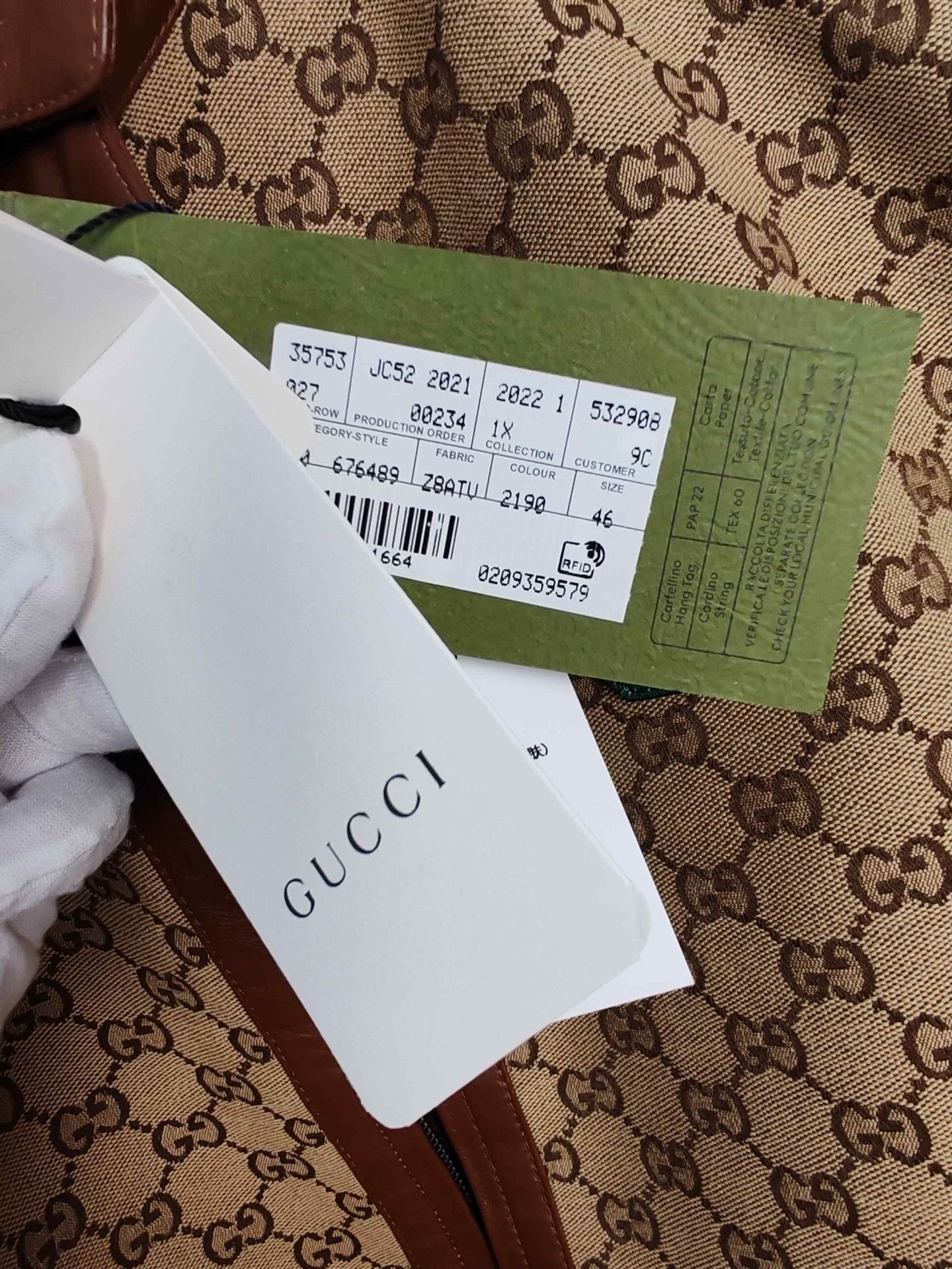 Gucci Gucci Monogram Leather Trim Jacket Size S Size US S / EU 44-46 / 1 - 5 Thumbnail