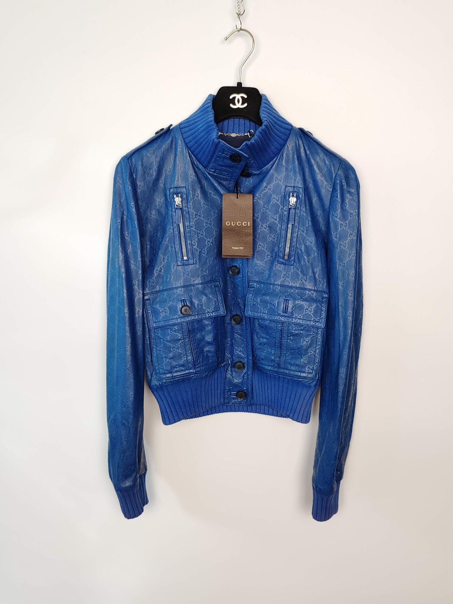 Gucci Gucci GG Embossed Leather Jacket Size 40 Size S / US 4 / IT 40 - 2 Thumbnail