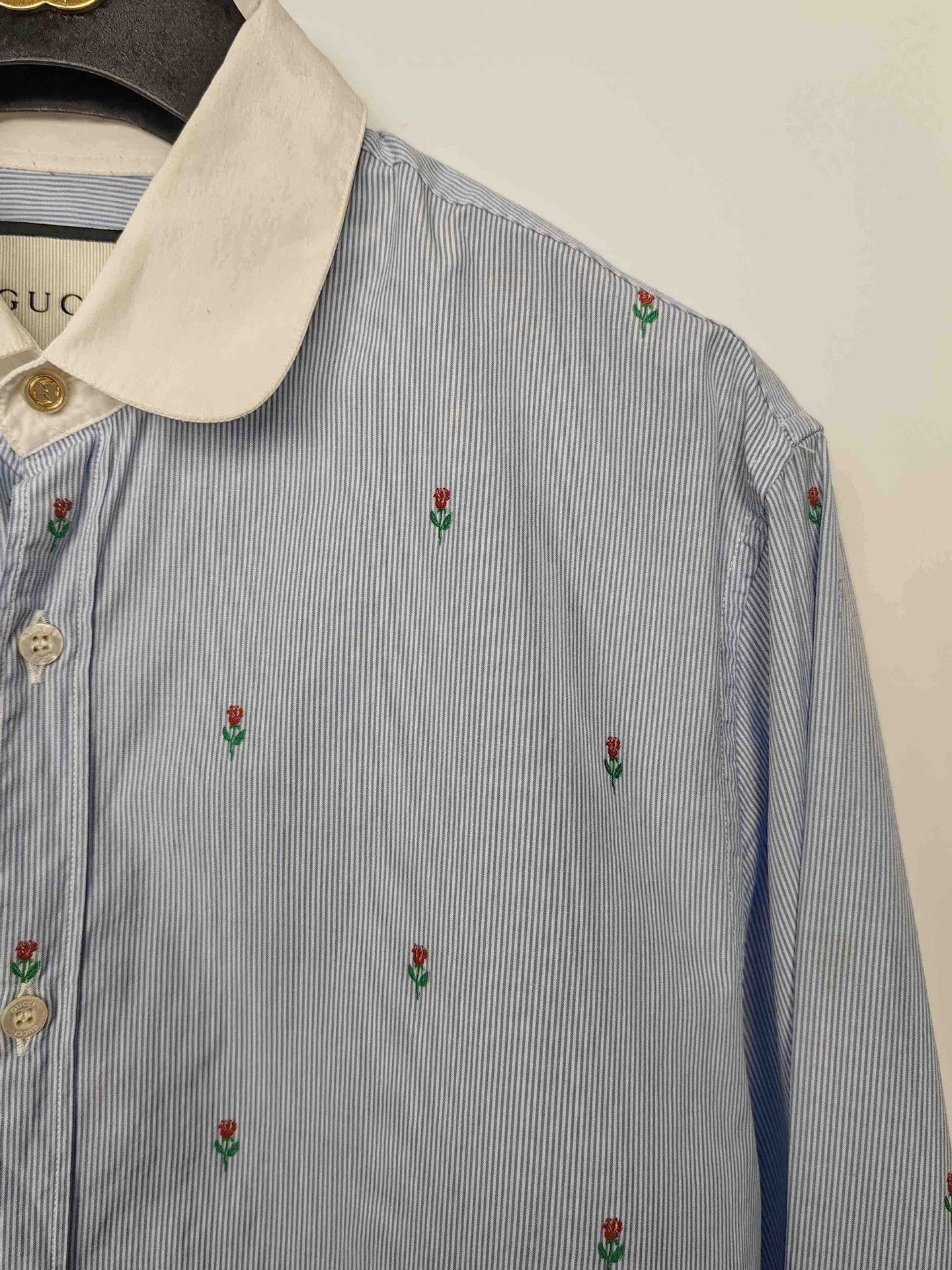 Gucci Gucci Floral Embroidered Button Up Shirt Size 38 Size XS / US 0-2 / IT 36-38 - 5 Thumbnail
